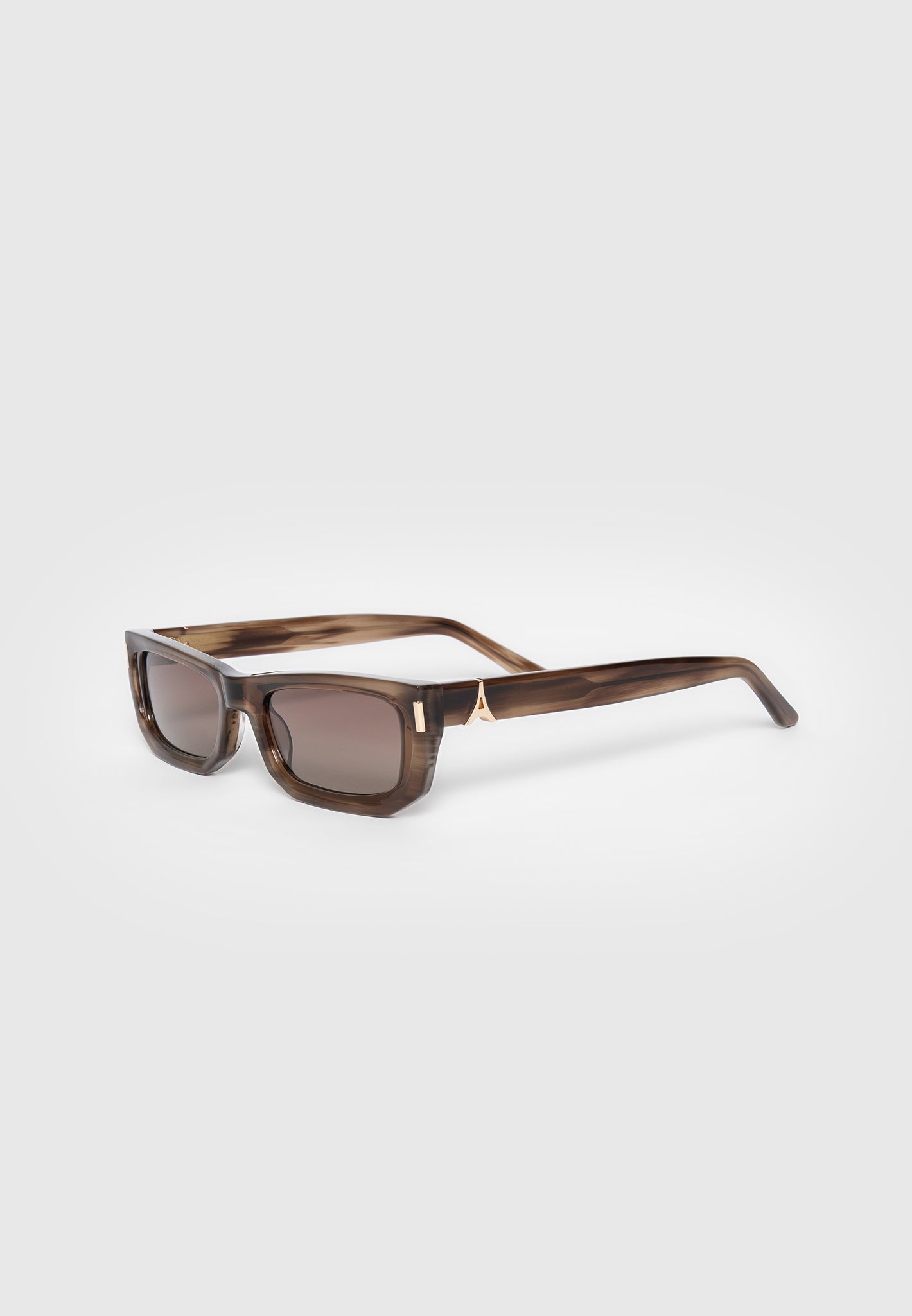 Curved-Frame Sunglasses with UV Protection | Milan Brown