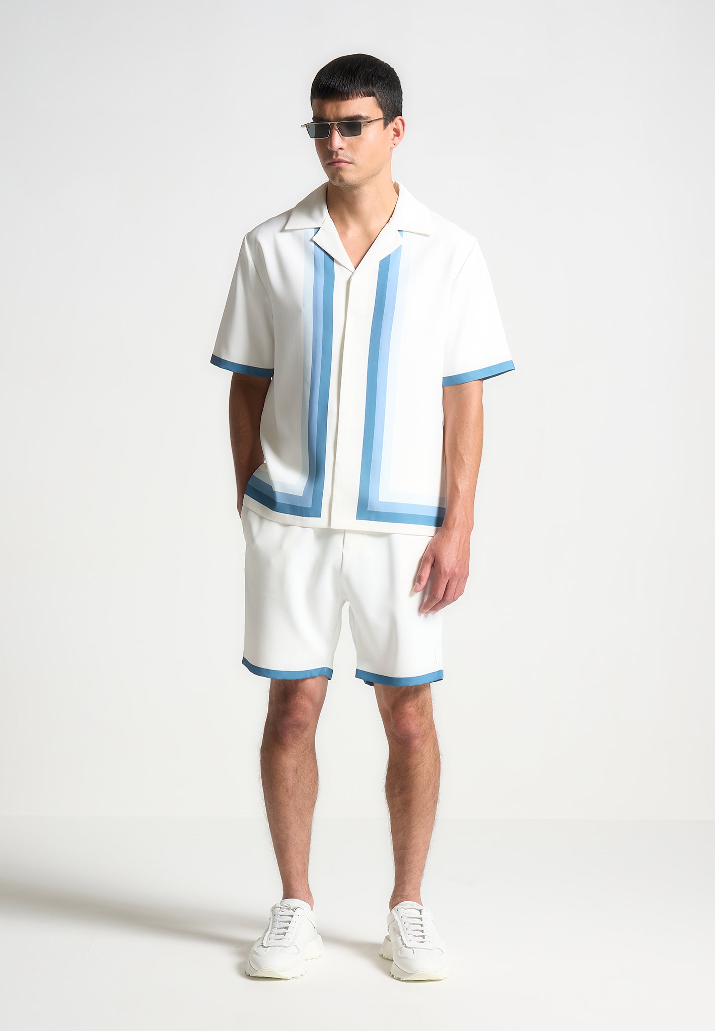 Ombré Border Revere Shirt - Satin Finish & Relaxed Fit | Nathan