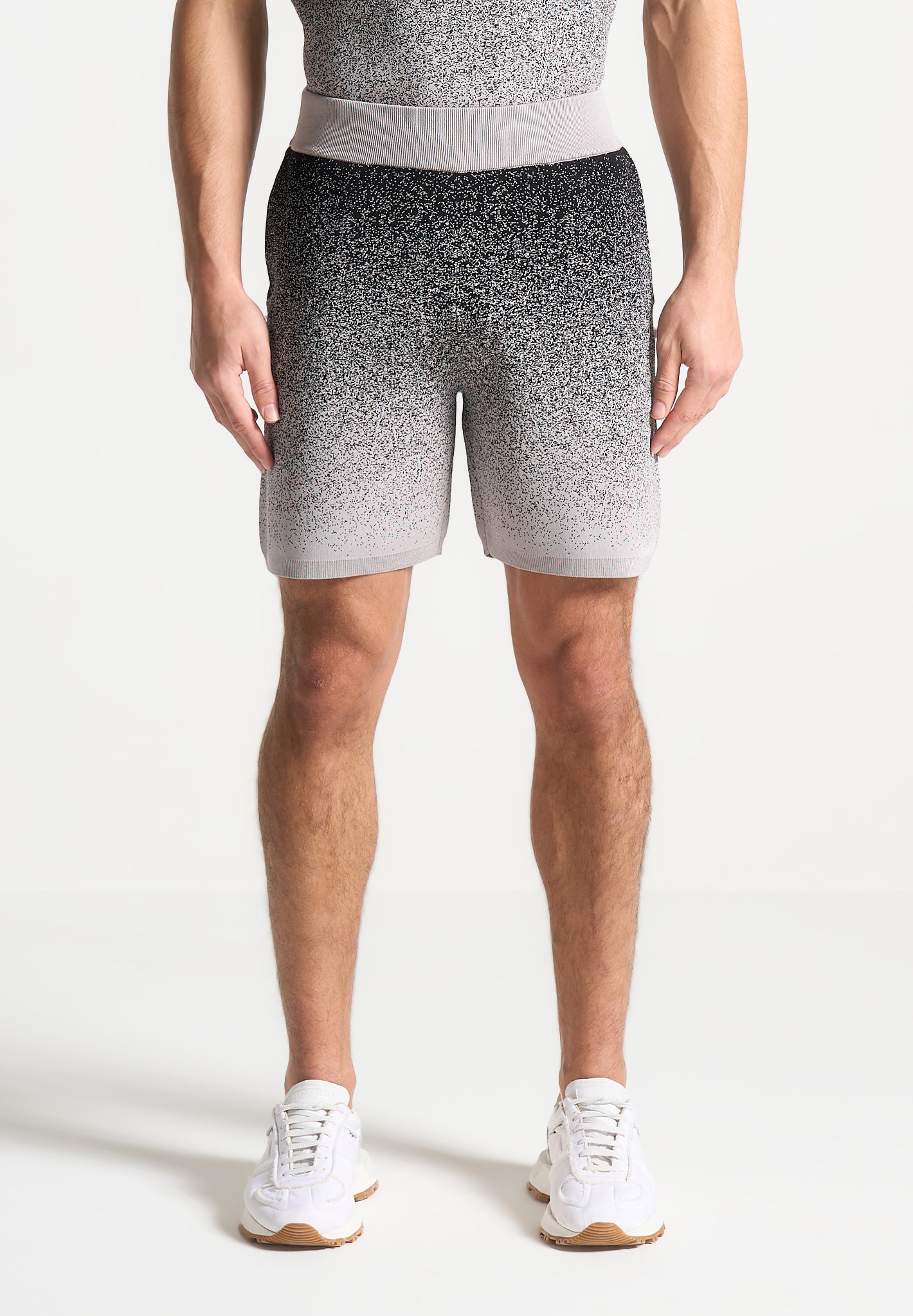 Ombré Gradient Knit Shorts with Drawstring Waistband | Manière De Voir