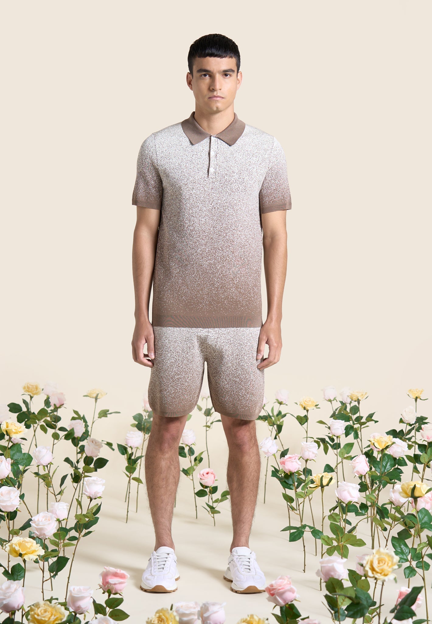 Ombré Knit Shorts with Drawstring Waistband & Gradient Effect | Manière De Voir