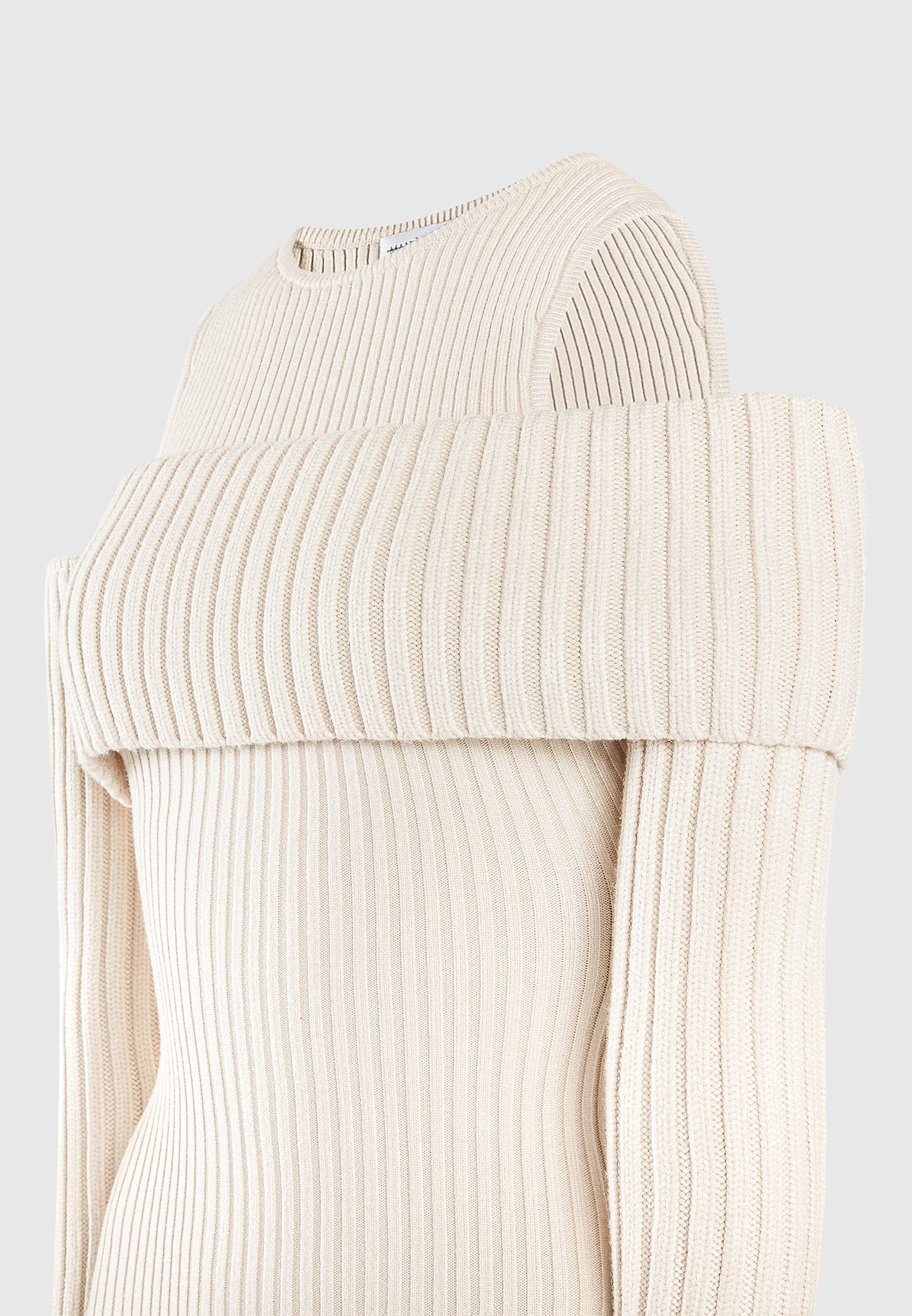 Knitted Midaxi Dress with Detachable Overlay | Beige