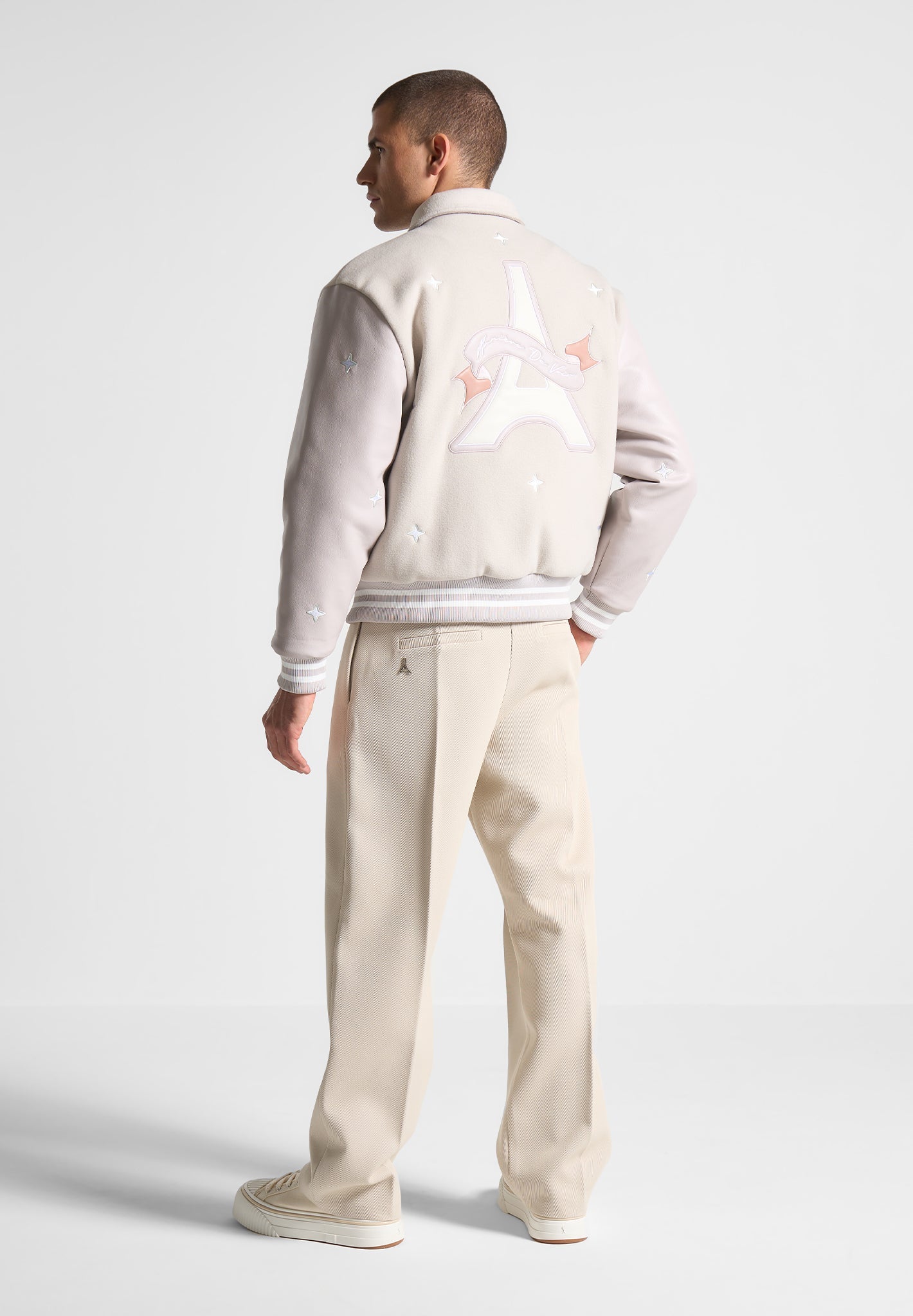 Varsity Jacket with Angel Embroidery & Relaxed Fit | Paradise