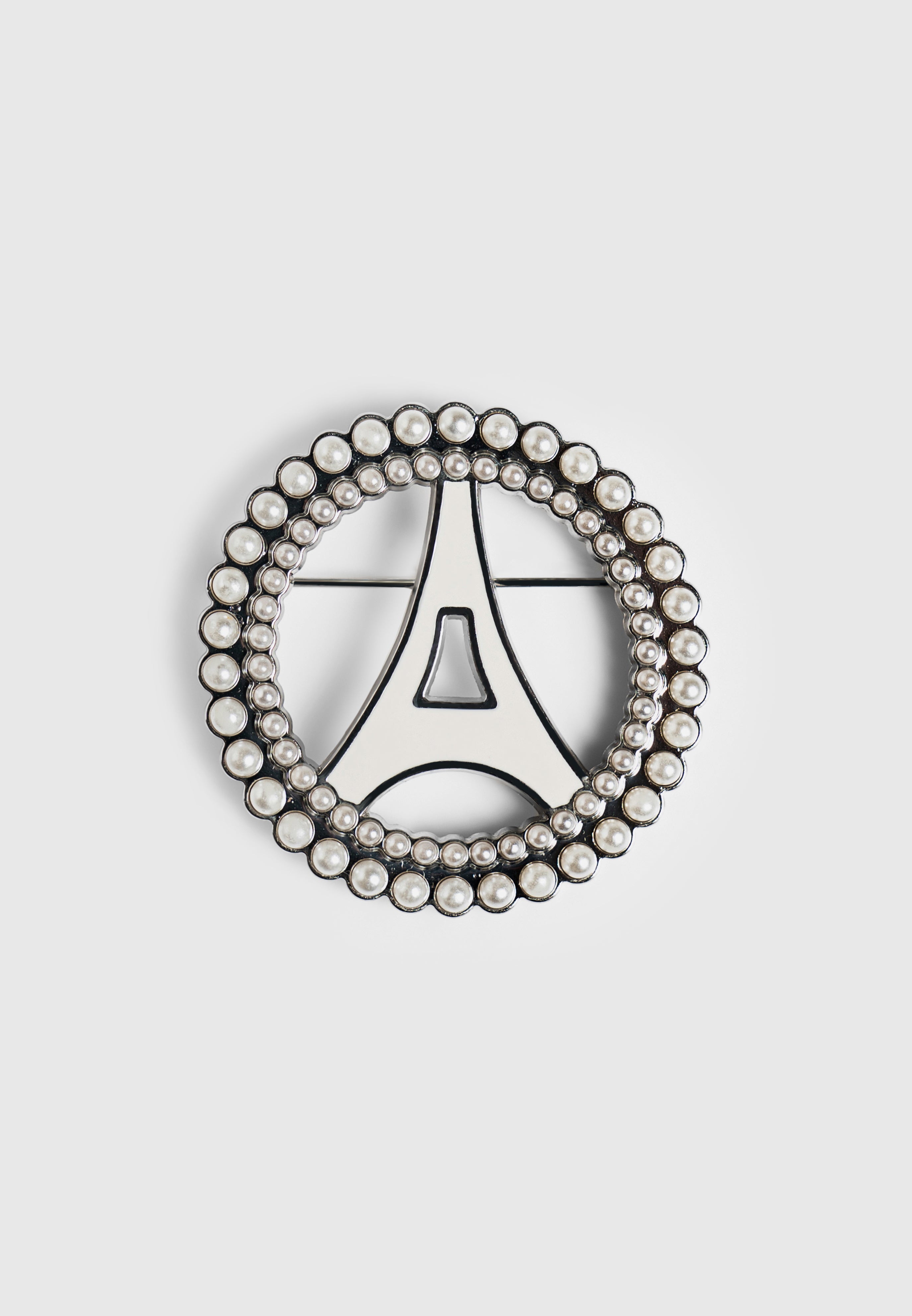 Pearl Embellished Eiffel Brooch - Silver Parisian Jewelry | Manière De Voir