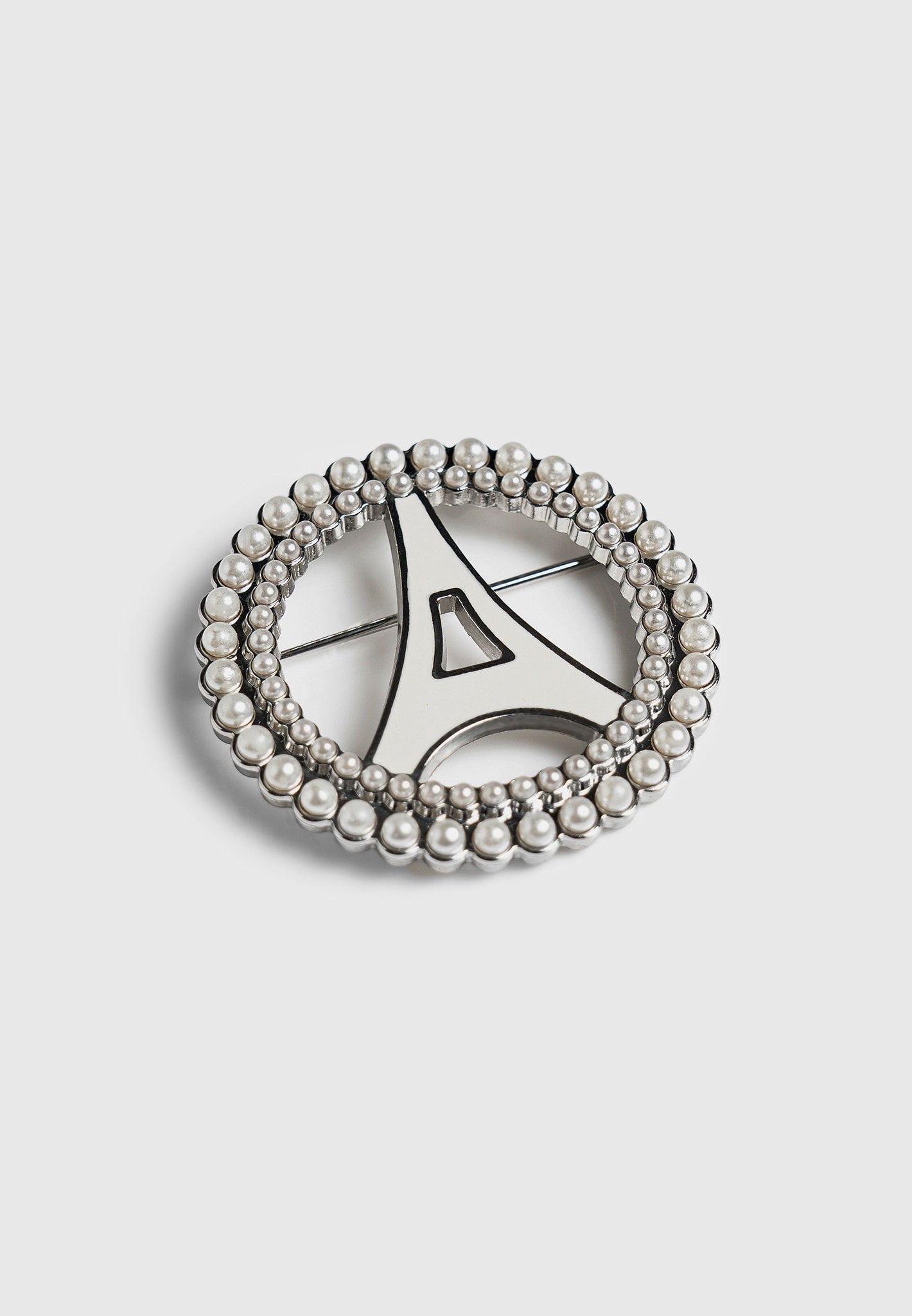 Pearl Embellished Eiffel Brooch - Silver Parisian Jewelry | Manière De Voir