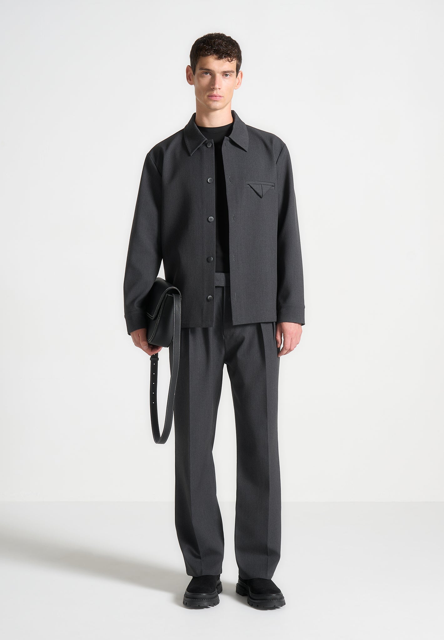 Relaxed Fit Tailored Trousers with Pleat Detail & Slip Pockets | Manière De Voir