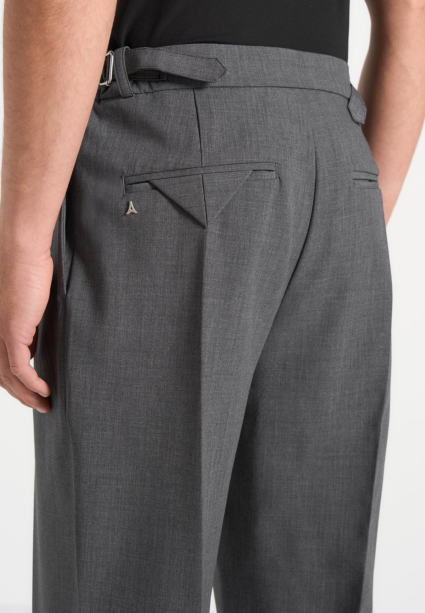 Relaxed Fit Tailored Trousers with Pleat Detail & Slip Pockets | Manière De Voir