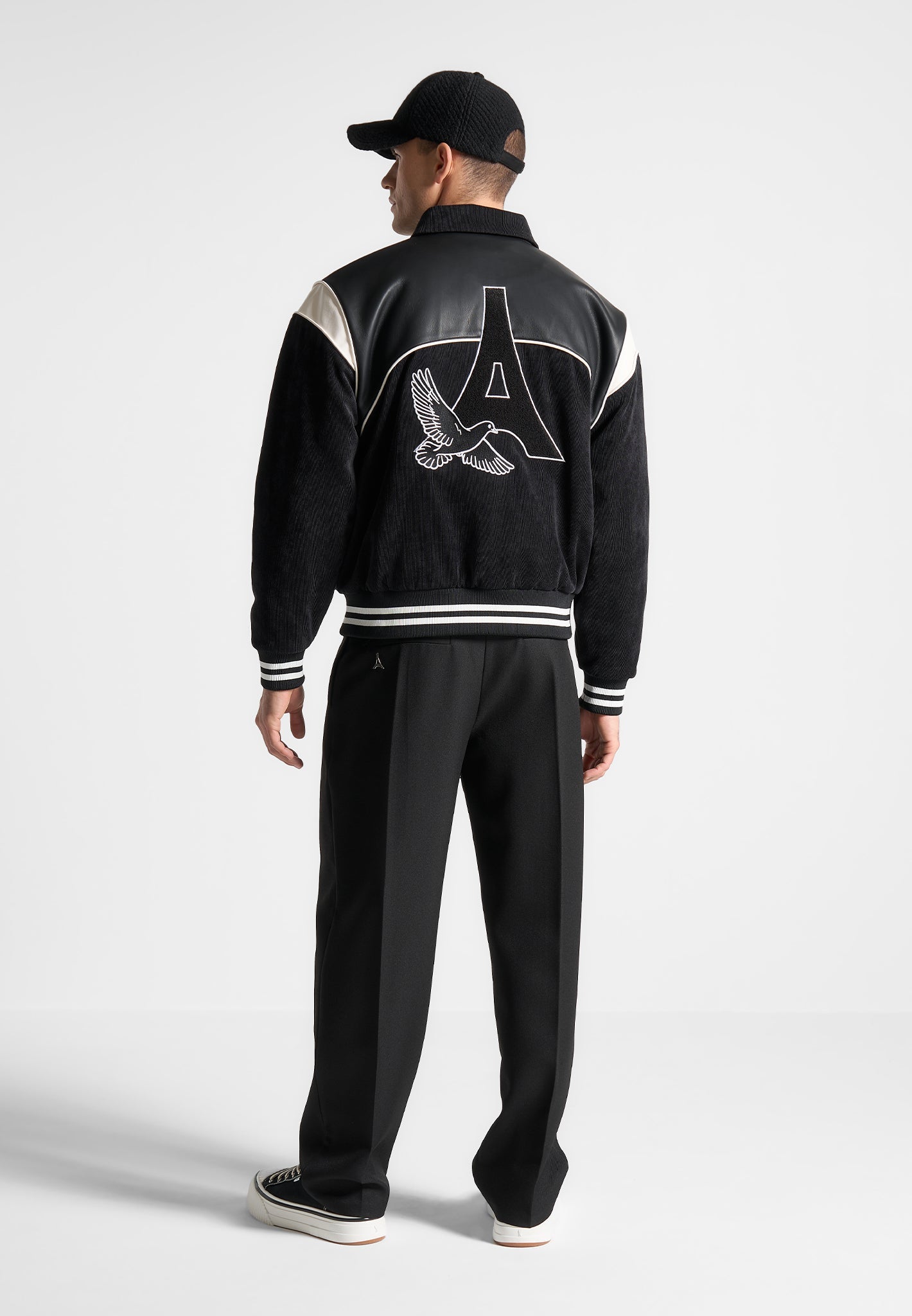 Corduroy Varsity Jacket with Raglan Sleeves & Relaxed Fit | Manière De Voir