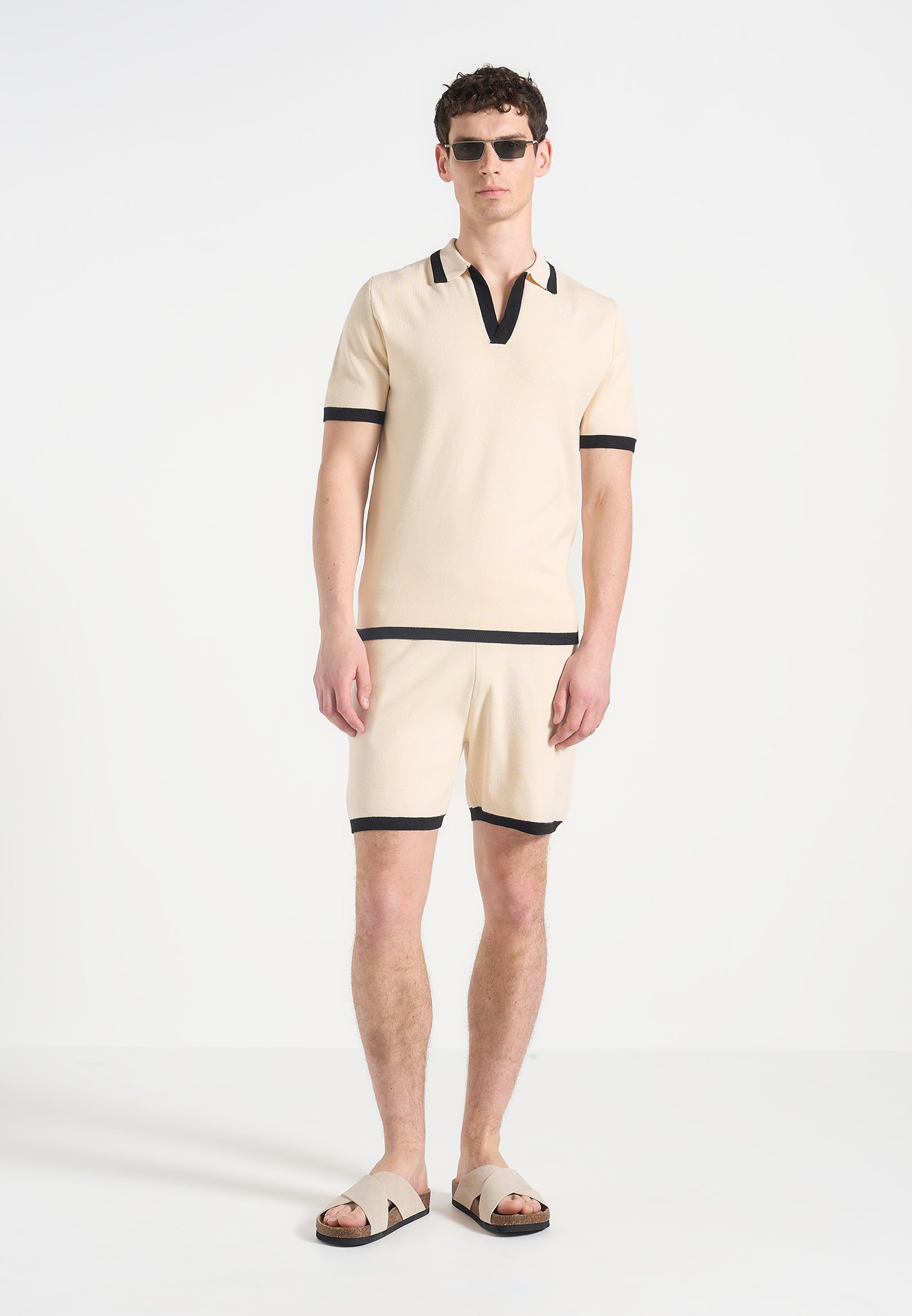 Breathable Knit Shorts with Contrast Detail & Patch Pocket | Regis