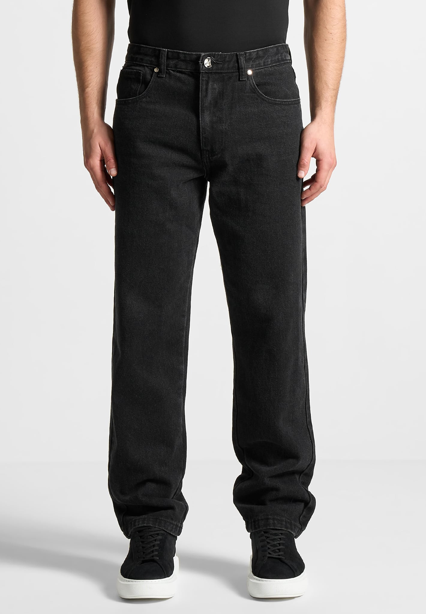 Relaxed Fit Black Jeans for Men | Straight Leg Denim | Manière De Voir