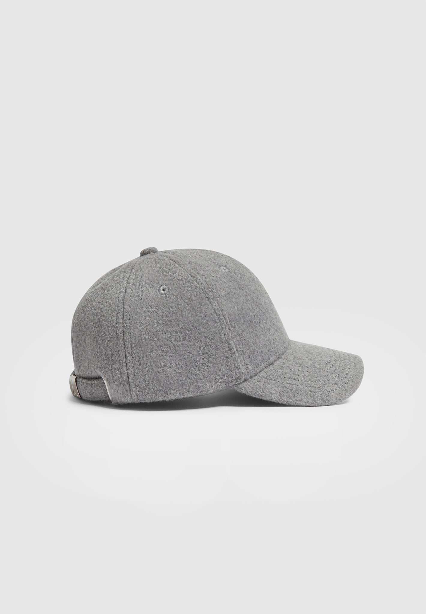 Textured Wool Blend Cap for Men | Light Grey with Adjustable Strap