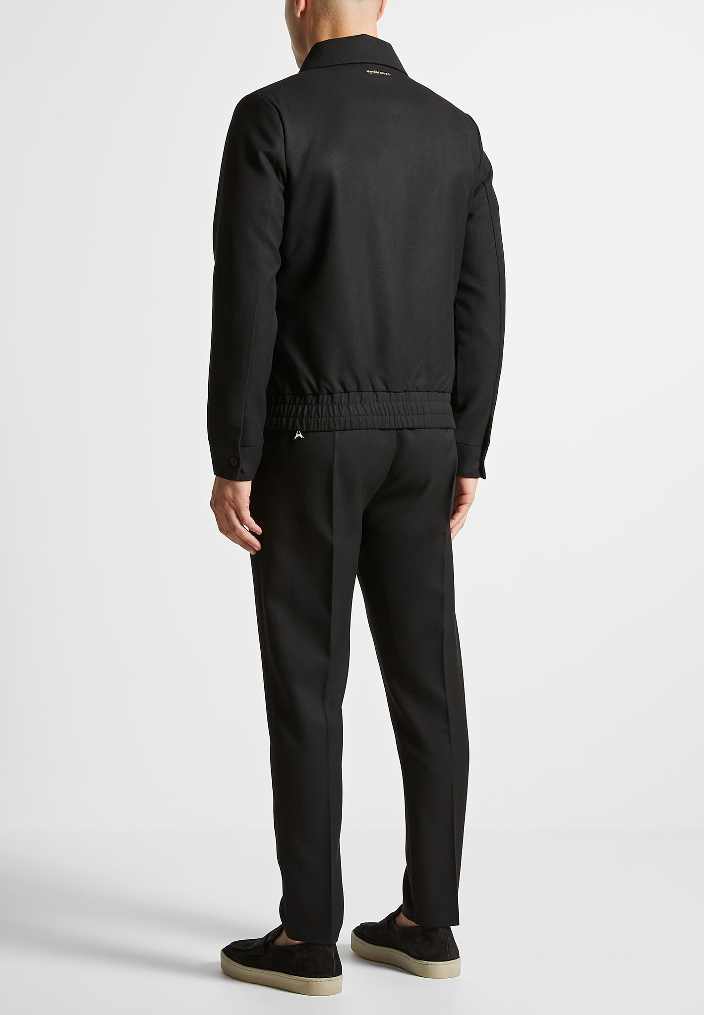 Tailored Harrington Jacket with Elastic Hem & Front Pockets | Manière De Voir