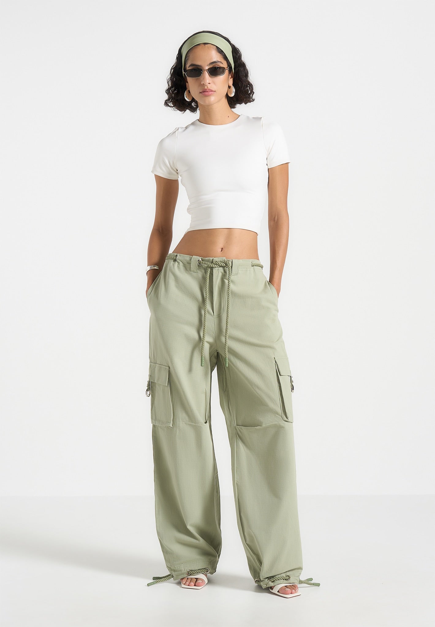 Ripstop Cargo Pants with Rope Tie Hem & 3D Pockets | Manière De Voir