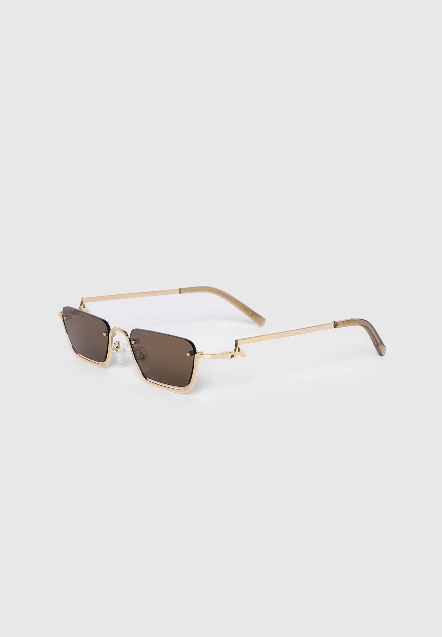 Rectangular Frameless Sunglasses with UV Protection & Gold Frames | Sacha