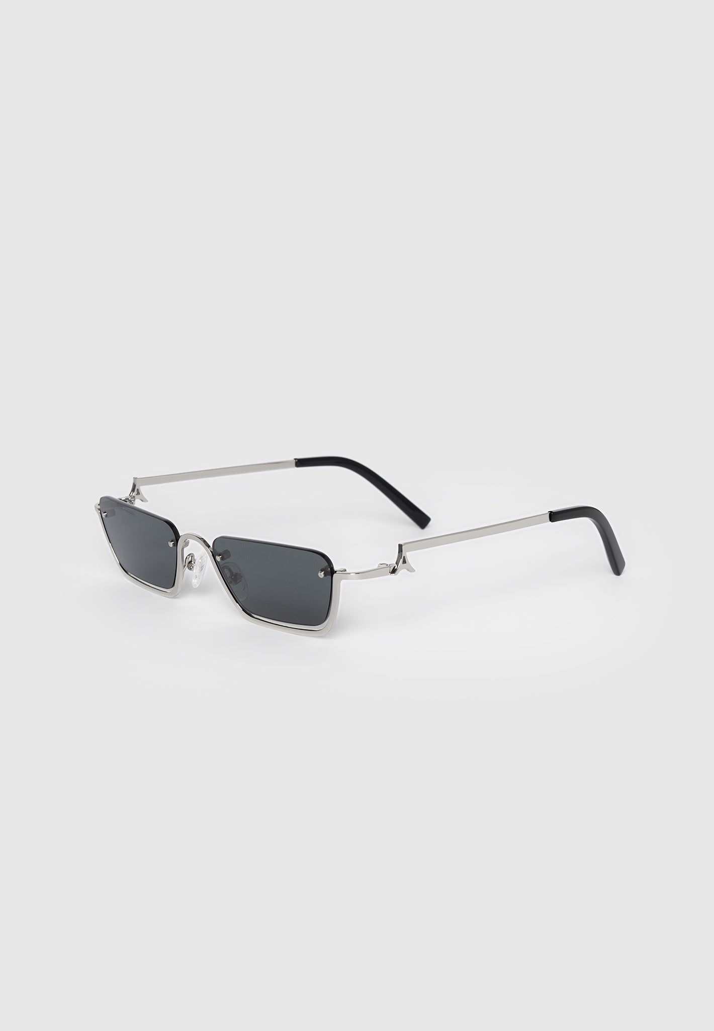 Rectangular Frameless Sunglasses with UV Protection | Sacha Silver