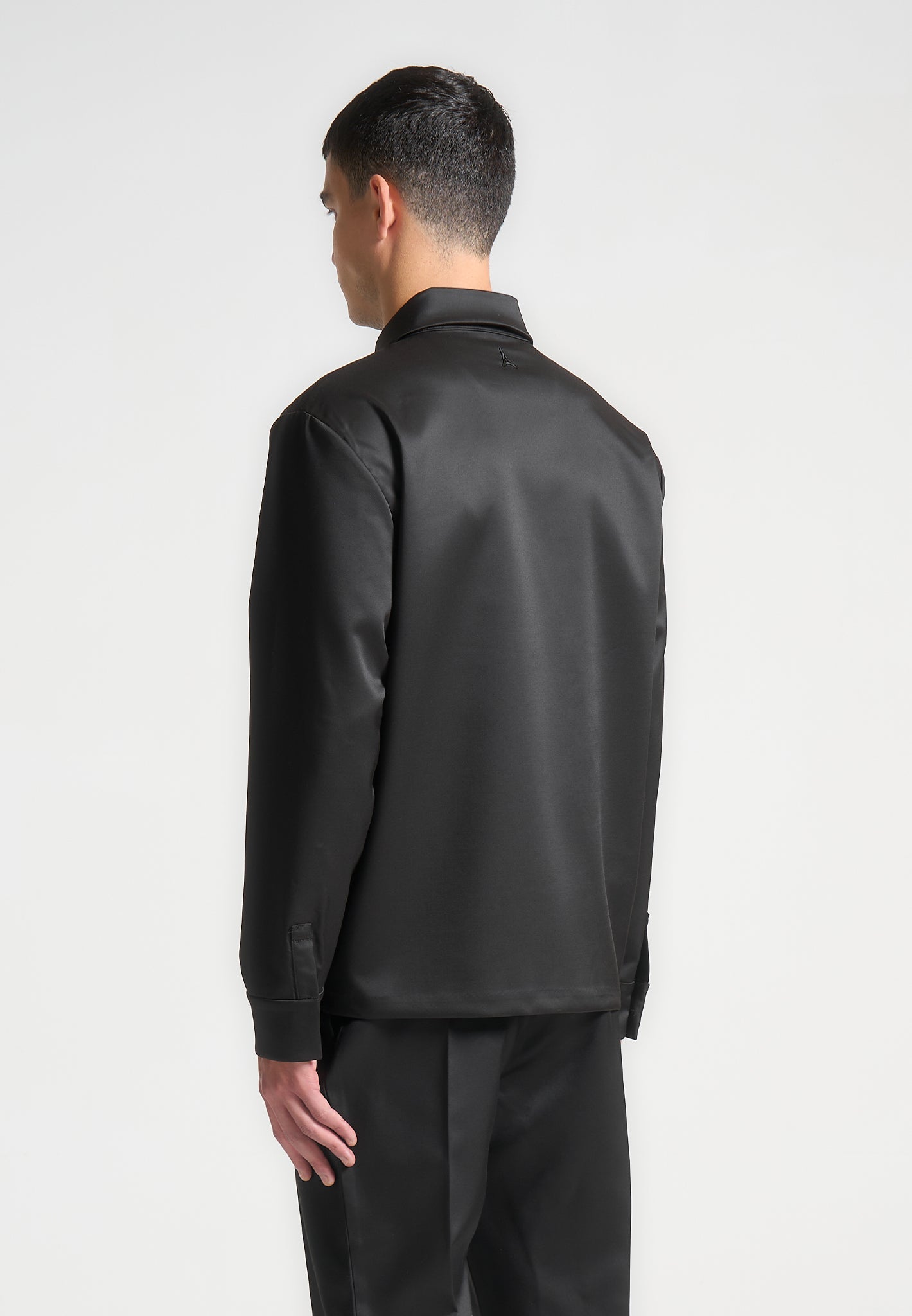 Satin Tailored Shirt with Triangle Pocket & Hidden Buttons | Eiffel