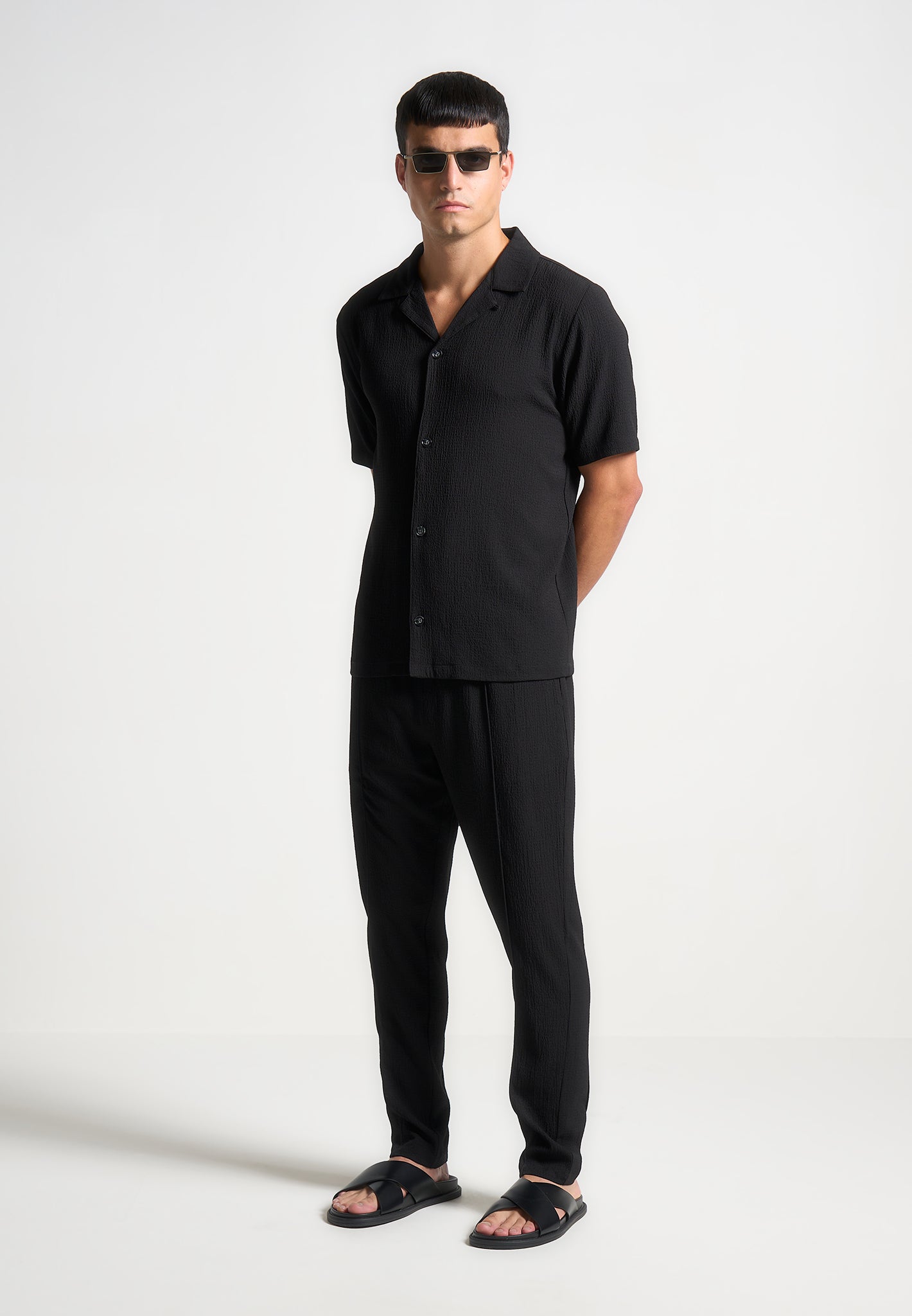 Breathable Seersucker Shirt with Button Down Collar | Manière De Voir