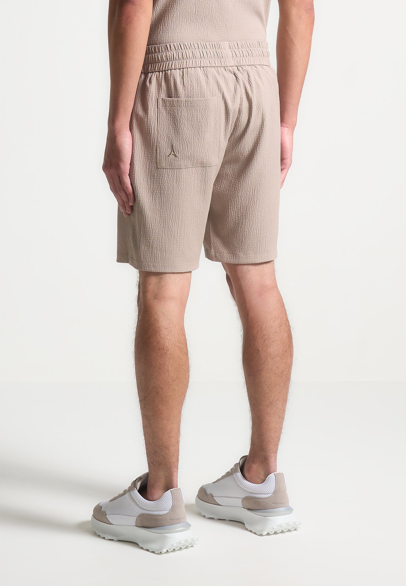 Breathable Seersucker Shorts with Elastic Waistband | Manière De Voir