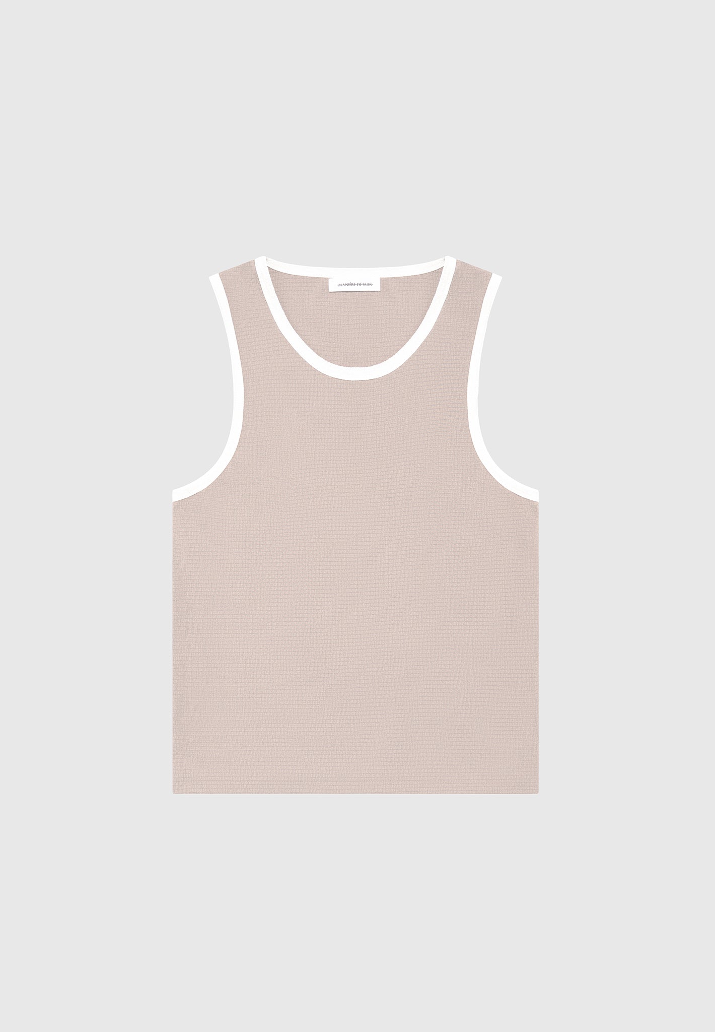 Seersucker Vest for Men - Beige & White Relaxed Fit | Manière De Voir