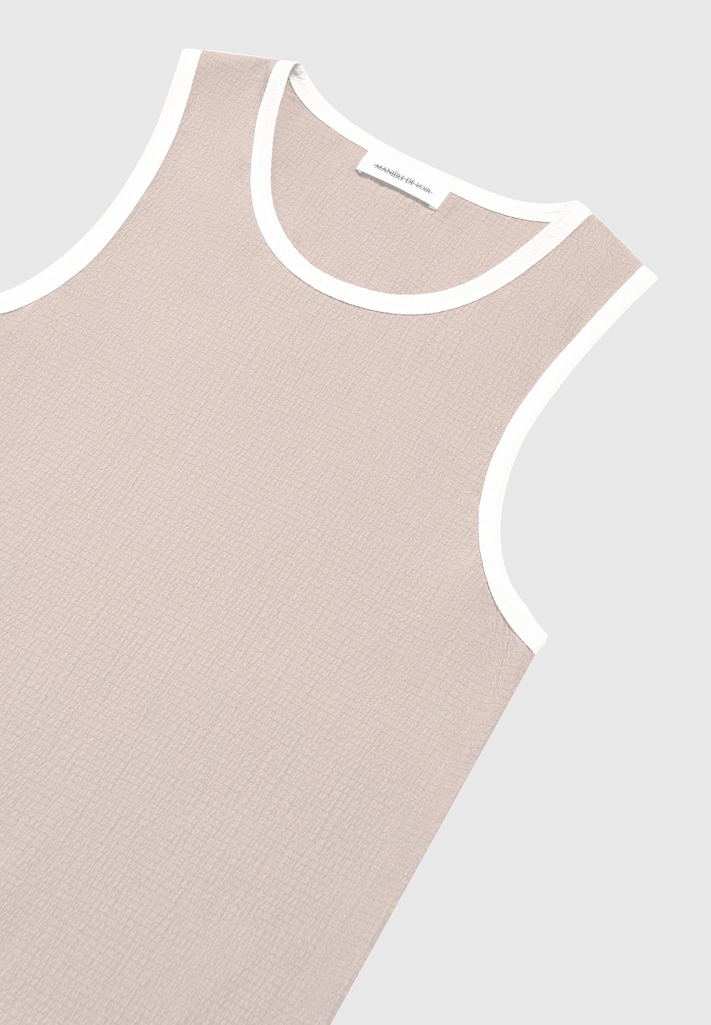 Seersucker Vest for Men - Beige & White Relaxed Fit | Manière De Voir