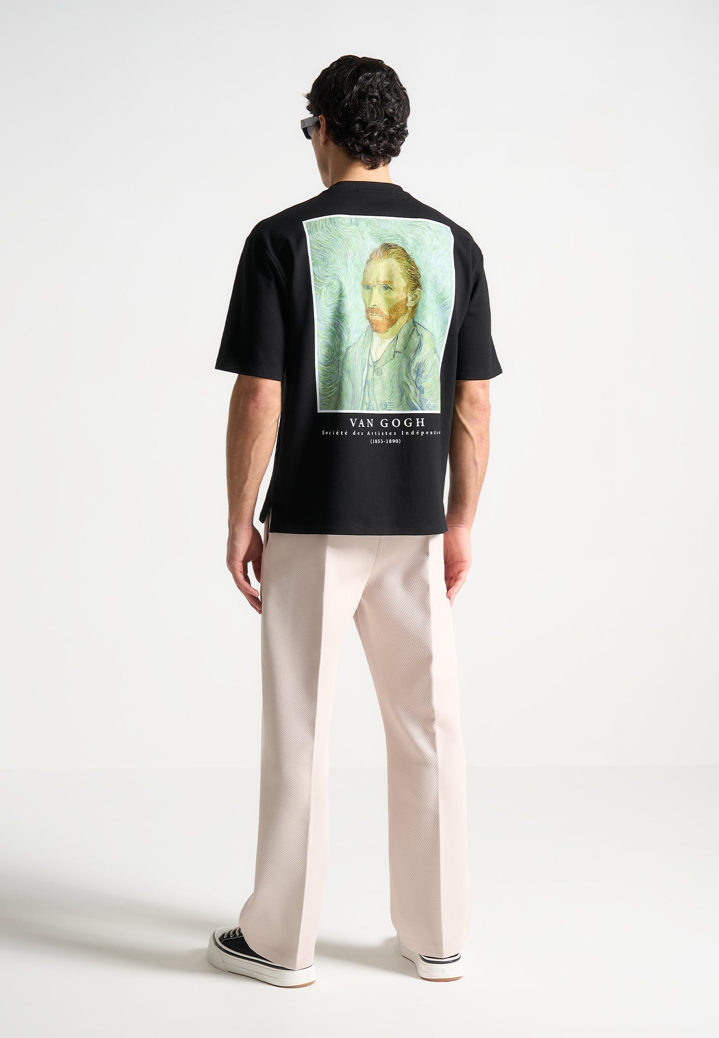 Van Gogh Self Portrait Graphic T-Shirt | Black Cotton Crew Neck
