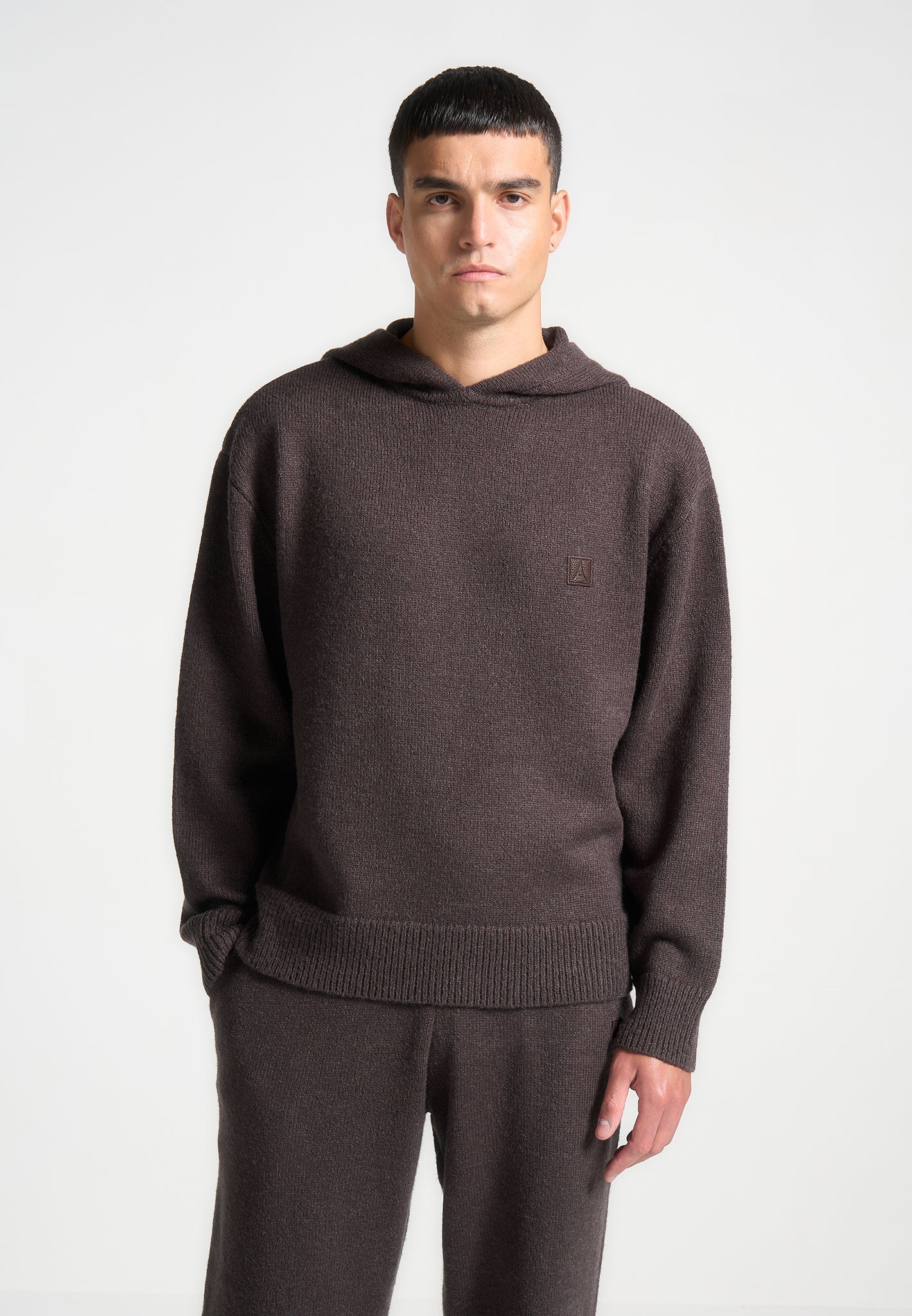 Soft Mohair-Blend Hoodie with Eiffel Patch Logo | Signature Knit