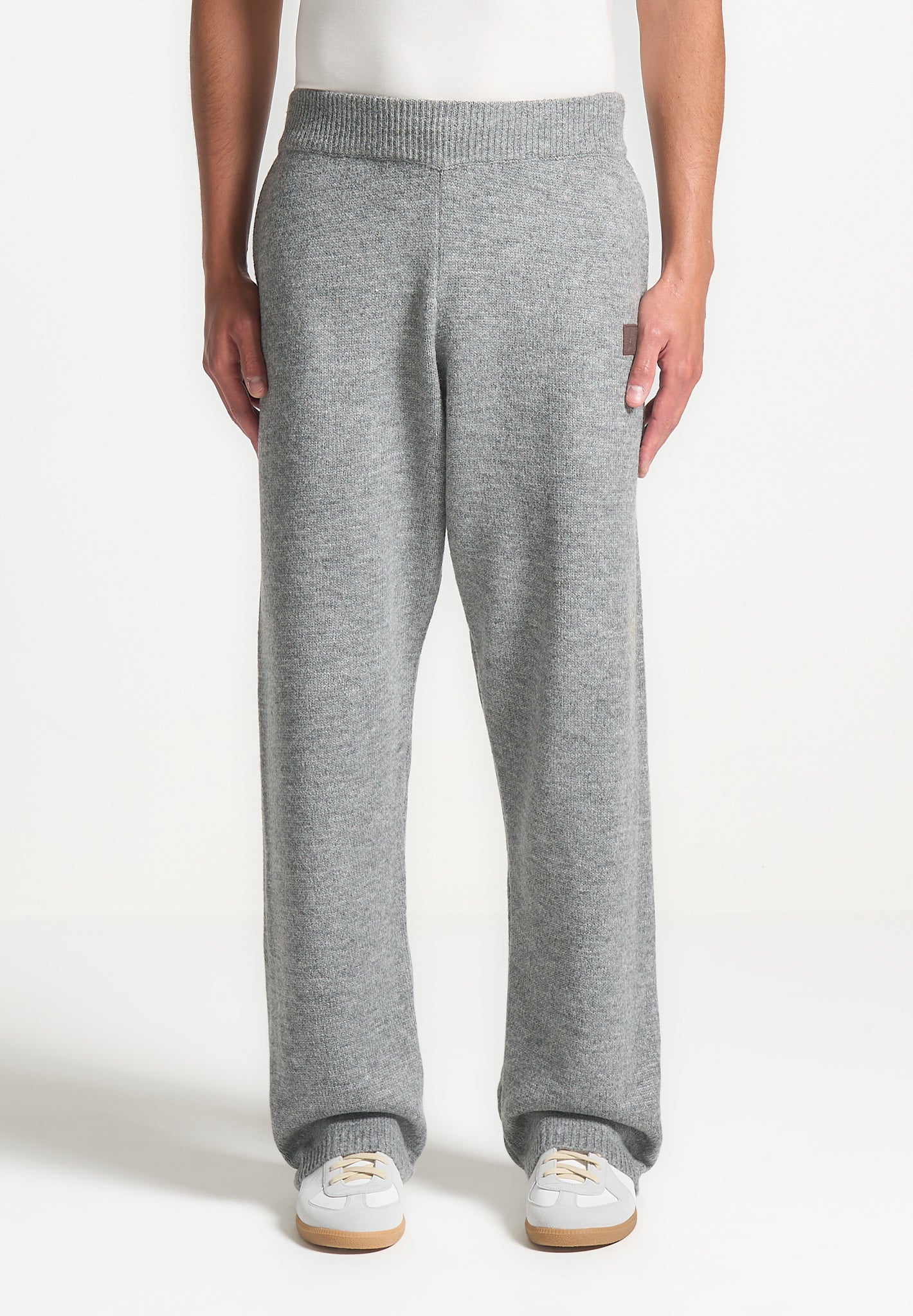 Soft Mohair-Blend Joggers with Eiffel Patch Logo | Signature Knit