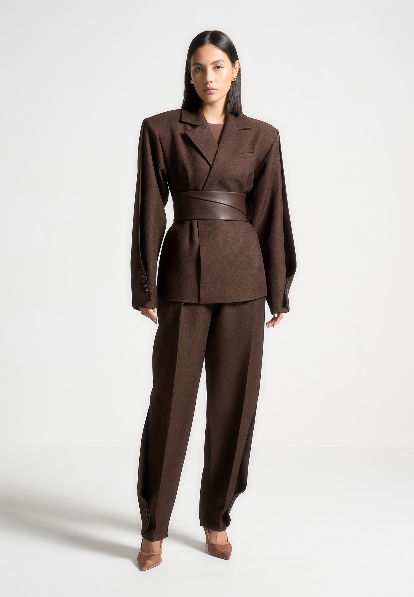 Tailored Twist Leg Trousers with Adjustable Waist | Sophie Brown
