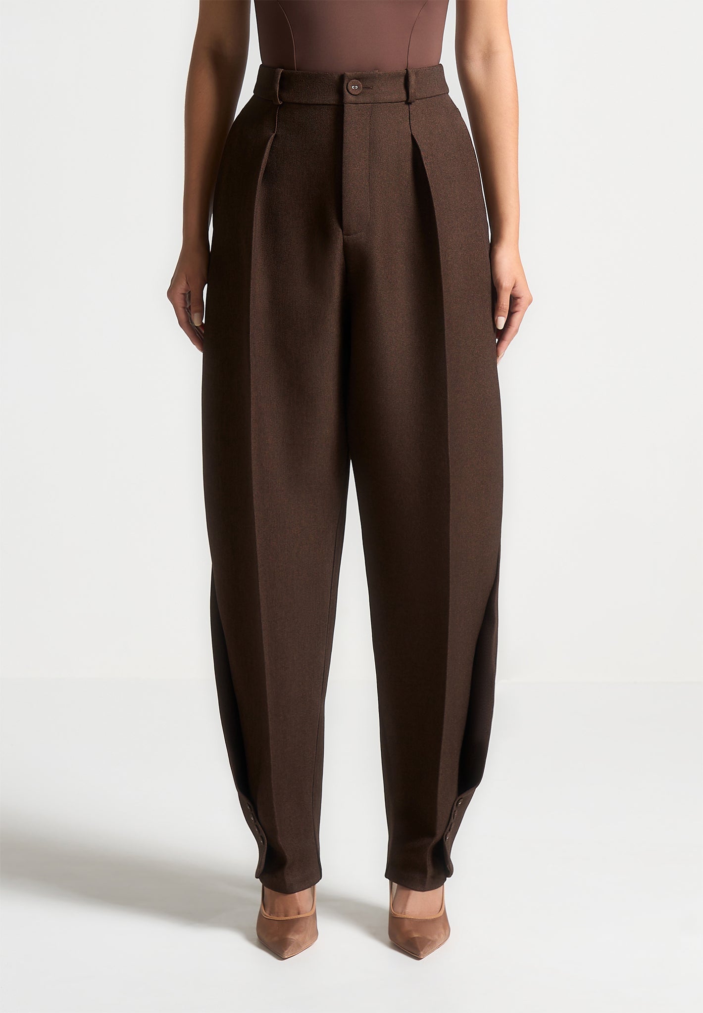 Tailored Twist Leg Trousers with Adjustable Waist | Sophie Brown