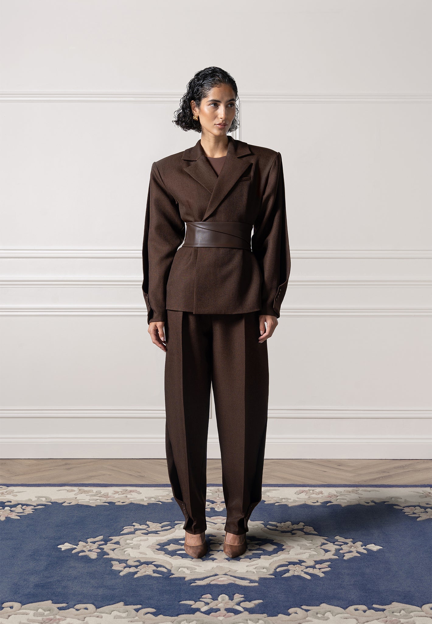 Tailored Twist Leg Trousers with Adjustable Waist | Sophie Brown