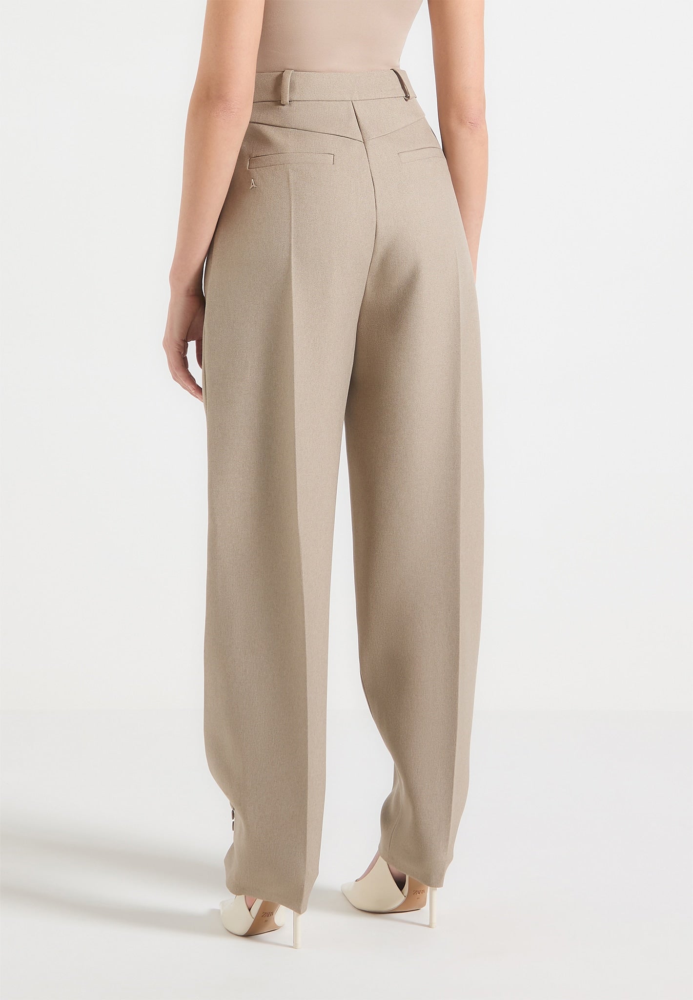 Tailored Twist Leg Trousers with Adjustable Waist | Manière De Voir
