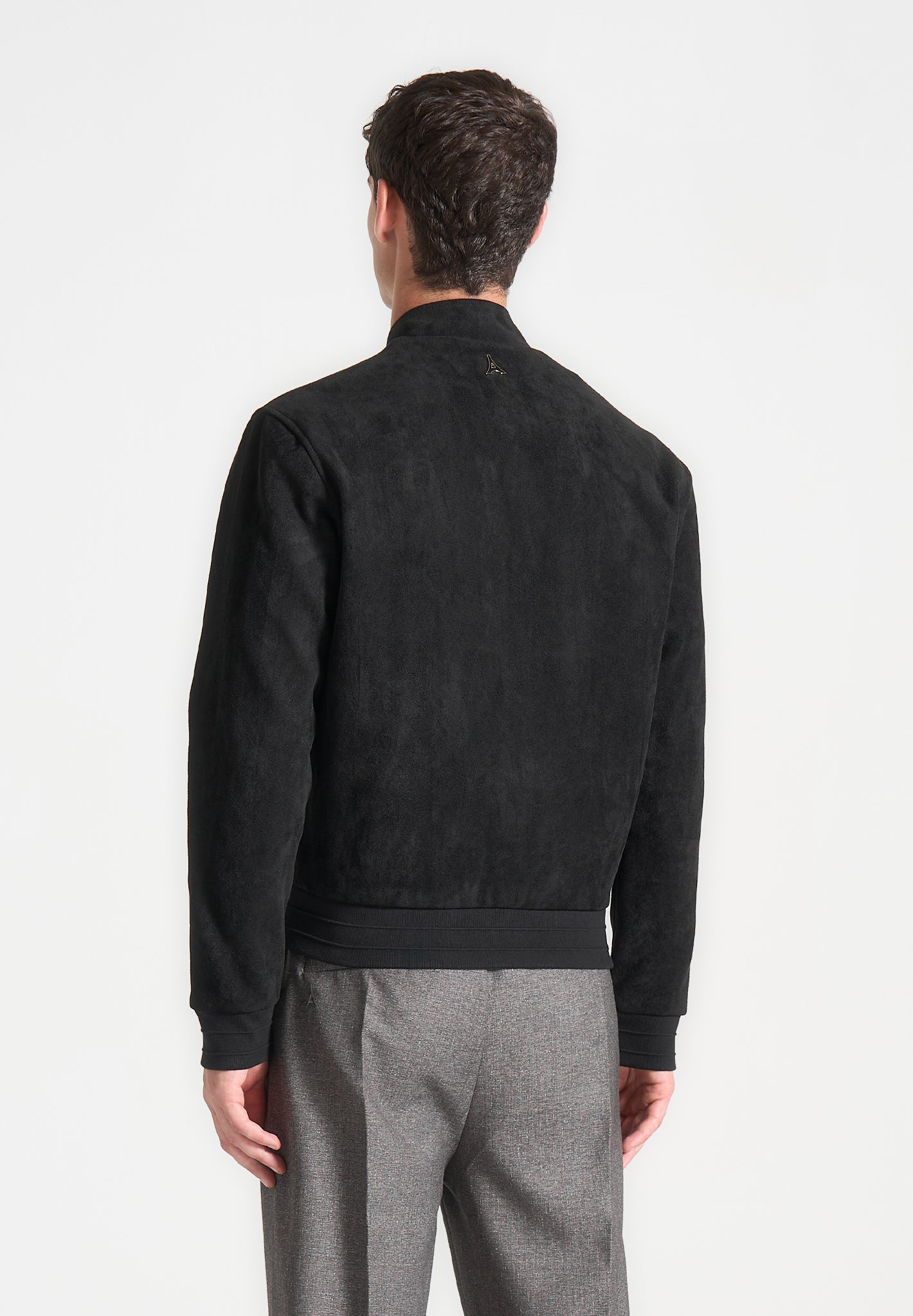 Black Vegan Suede Bomber Jacket | Manière De Voir