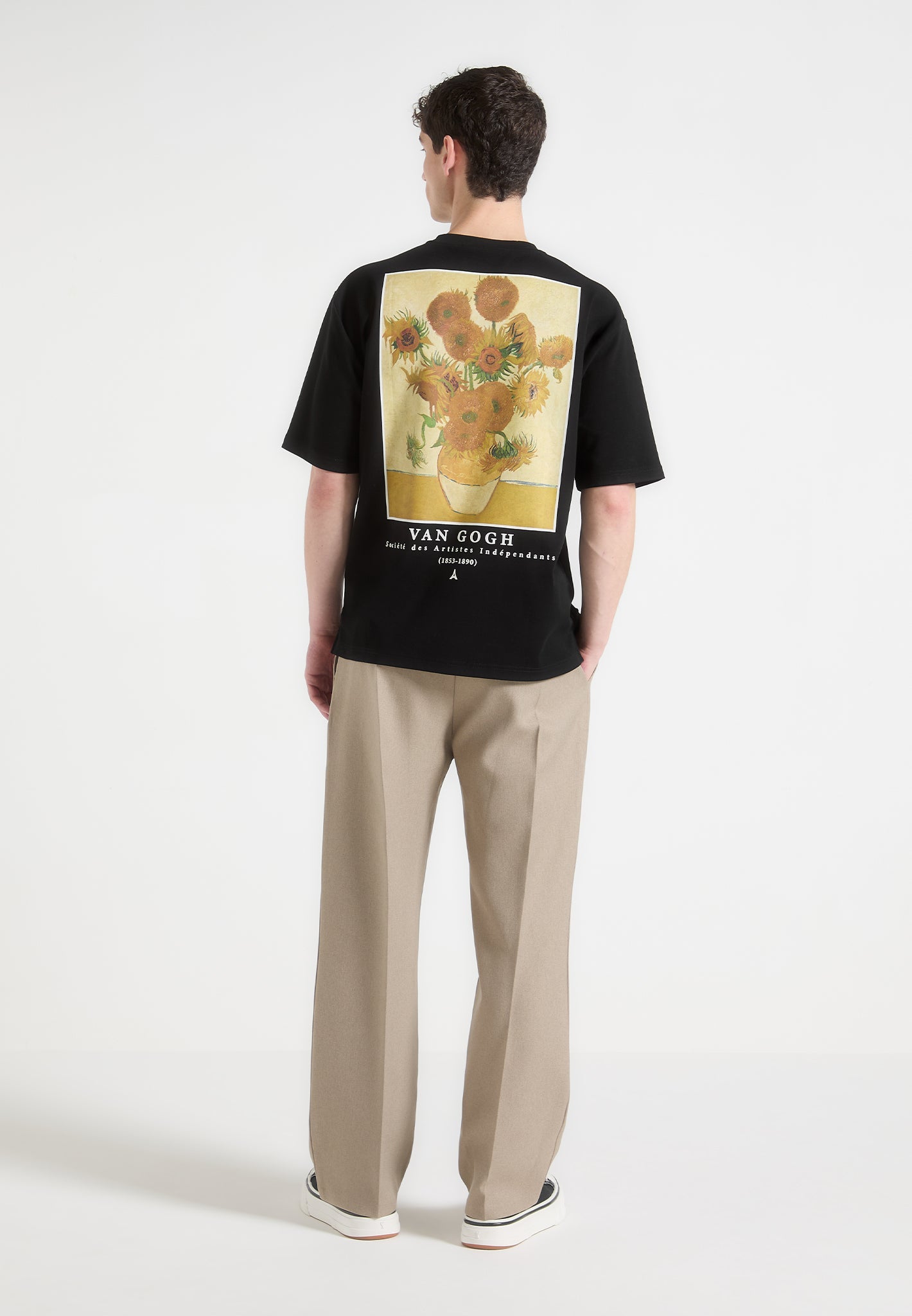 Van Gogh Sunflowers Graphic T-Shirt | Black Cotton Crew Neck