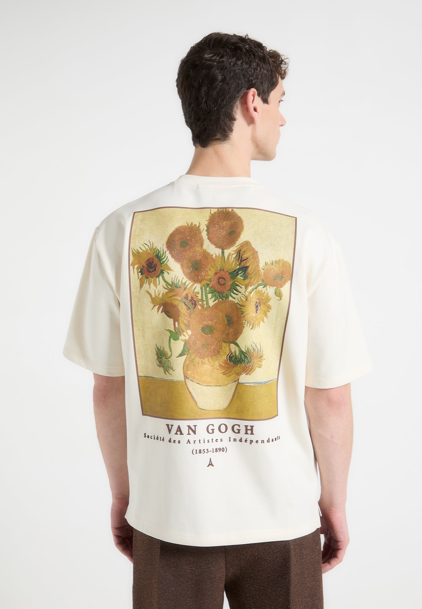 Van Gogh Sunflowers Graphic T-Shirt | Cream Cotton Crew Neck