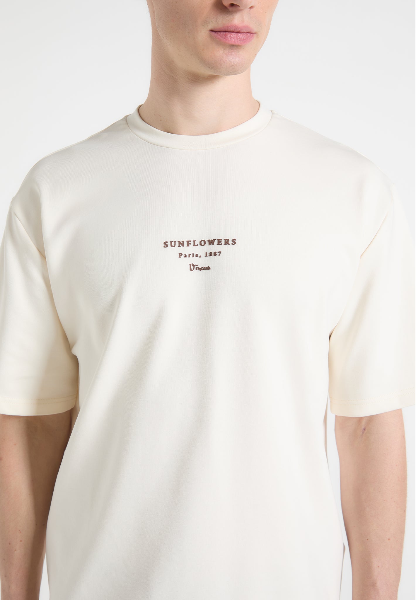 Van Gogh Sunflowers Graphic T-Shirt | Cream Cotton Crew Neck