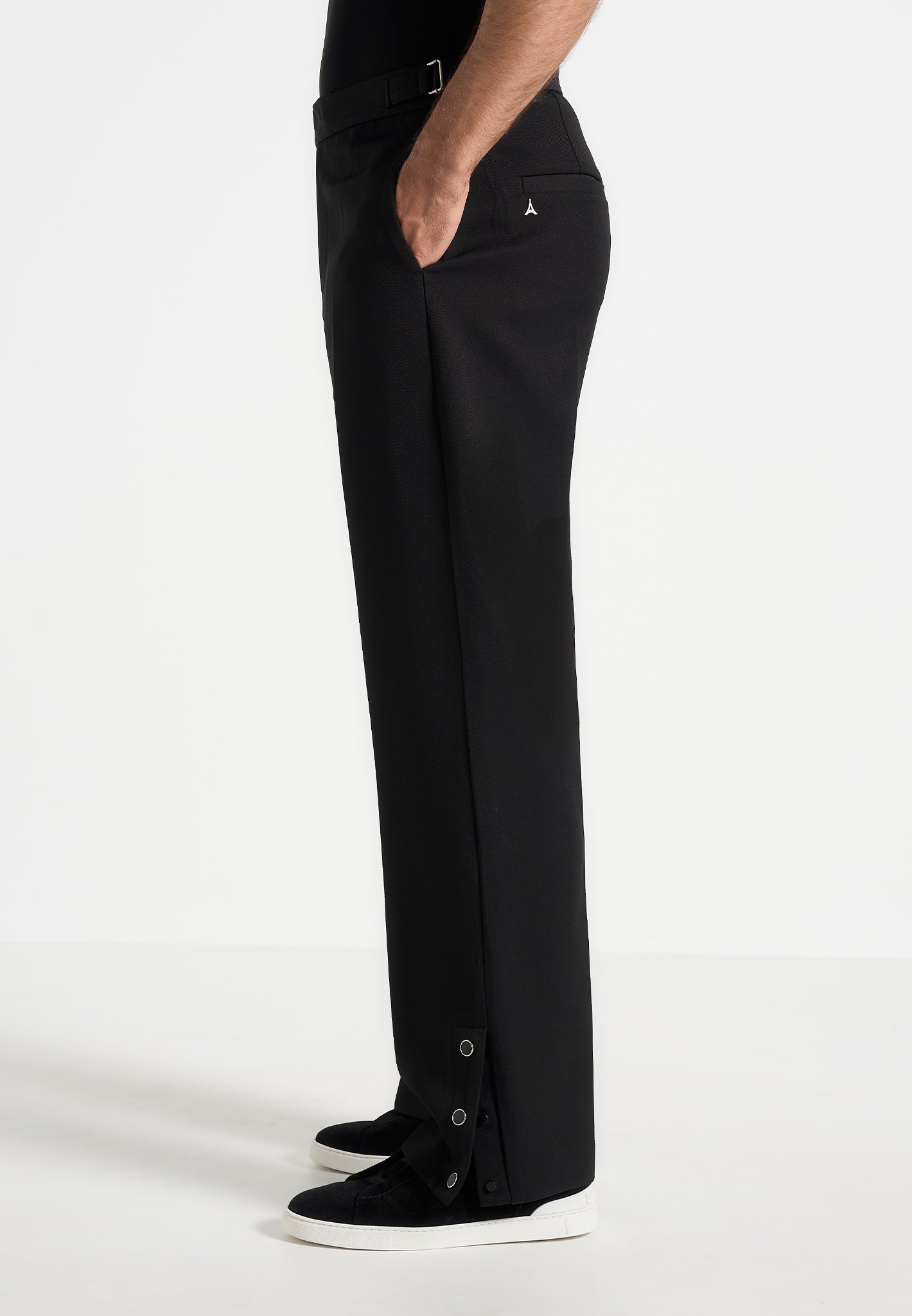 Relaxed Fit Tailored Trousers with Button Cuff & Side Adjusters | Boris