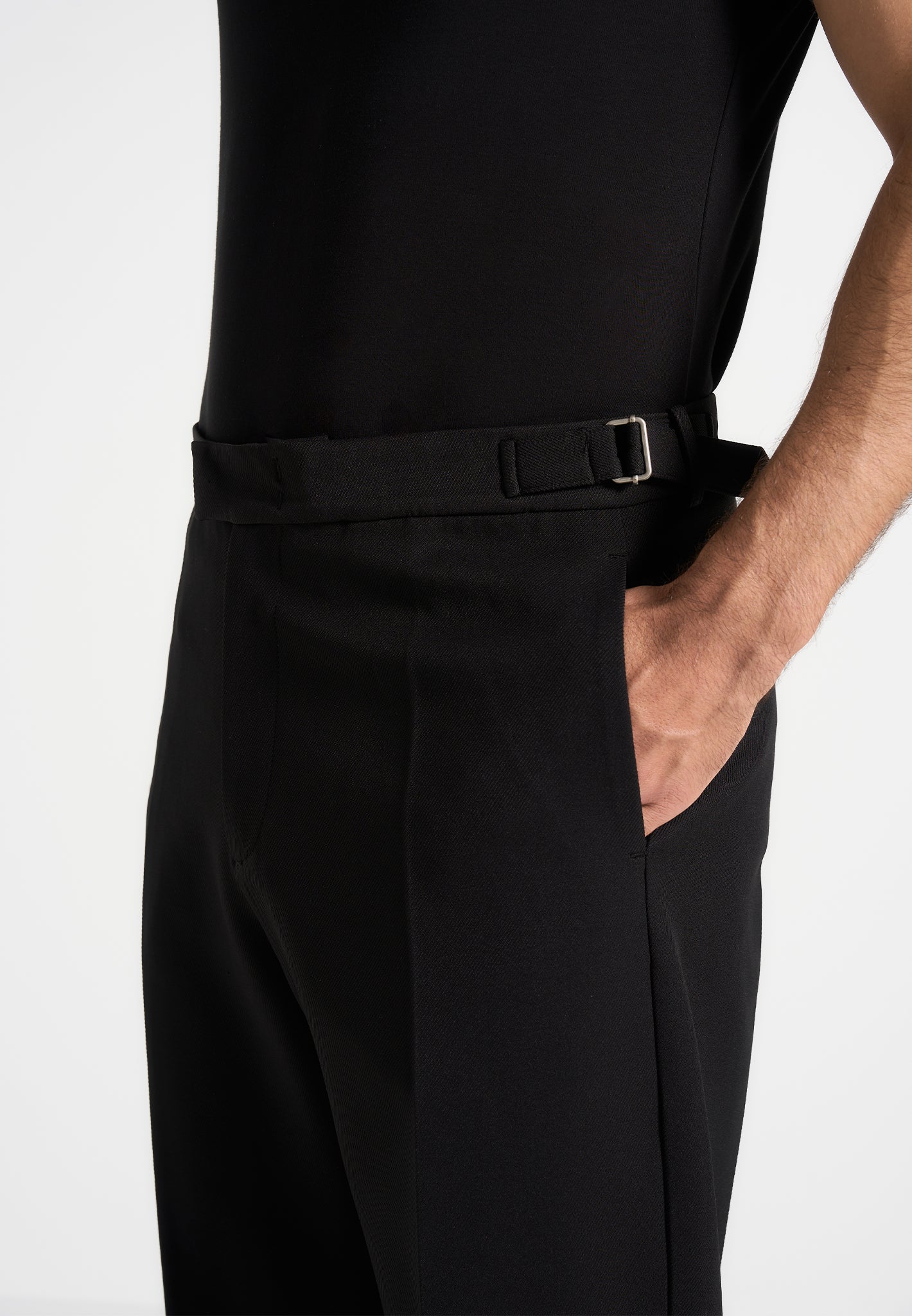 Relaxed Fit Tailored Trousers with Button Cuff & Side Adjusters | Boris