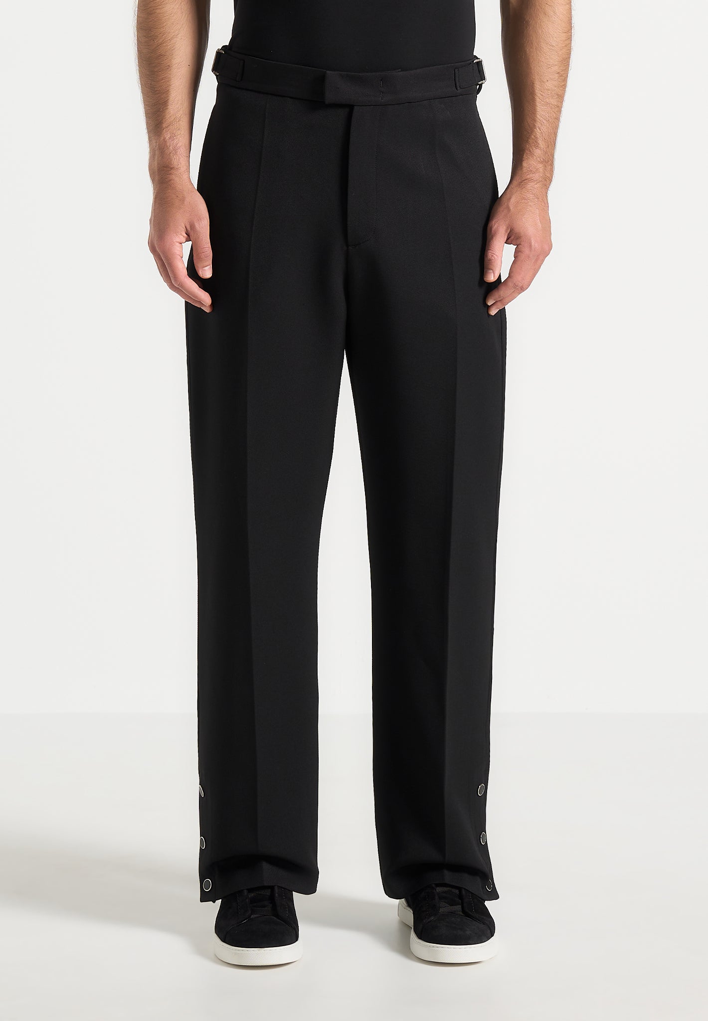 Relaxed Fit Tailored Trousers with Button Cuff & Side Adjusters | Boris