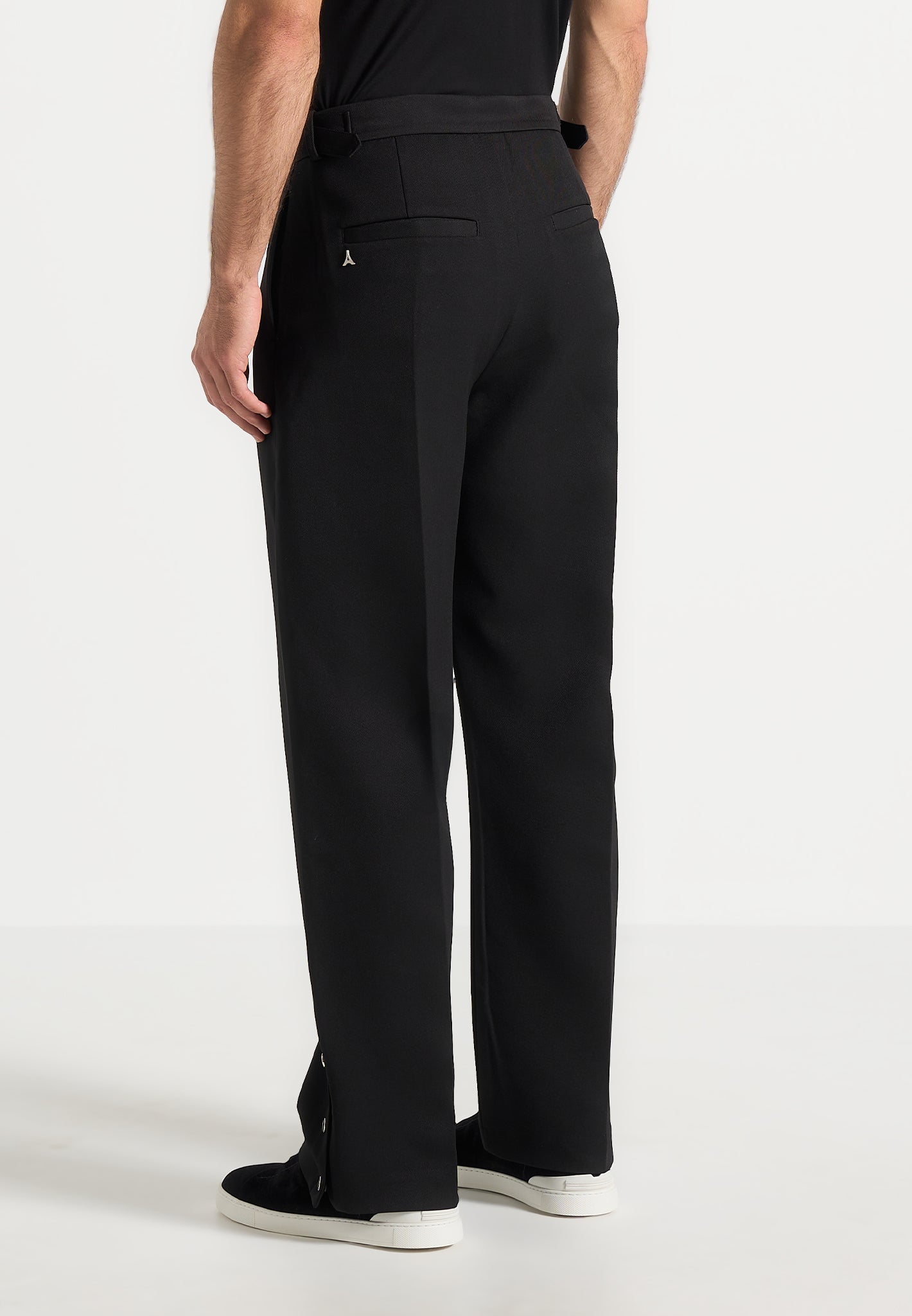Relaxed Fit Tailored Trousers with Button Cuff & Side Adjusters | Boris