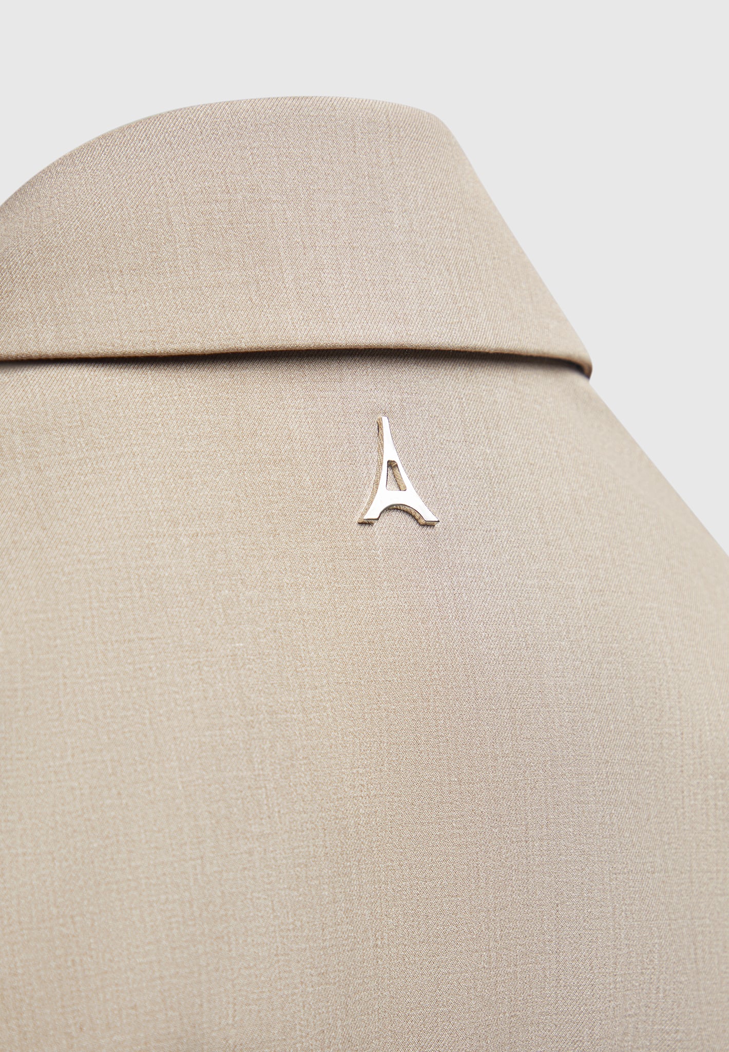 Tailored Double Breasted Blazer for Men | Taupe Formal Jacket with Pintuck Sleeves
