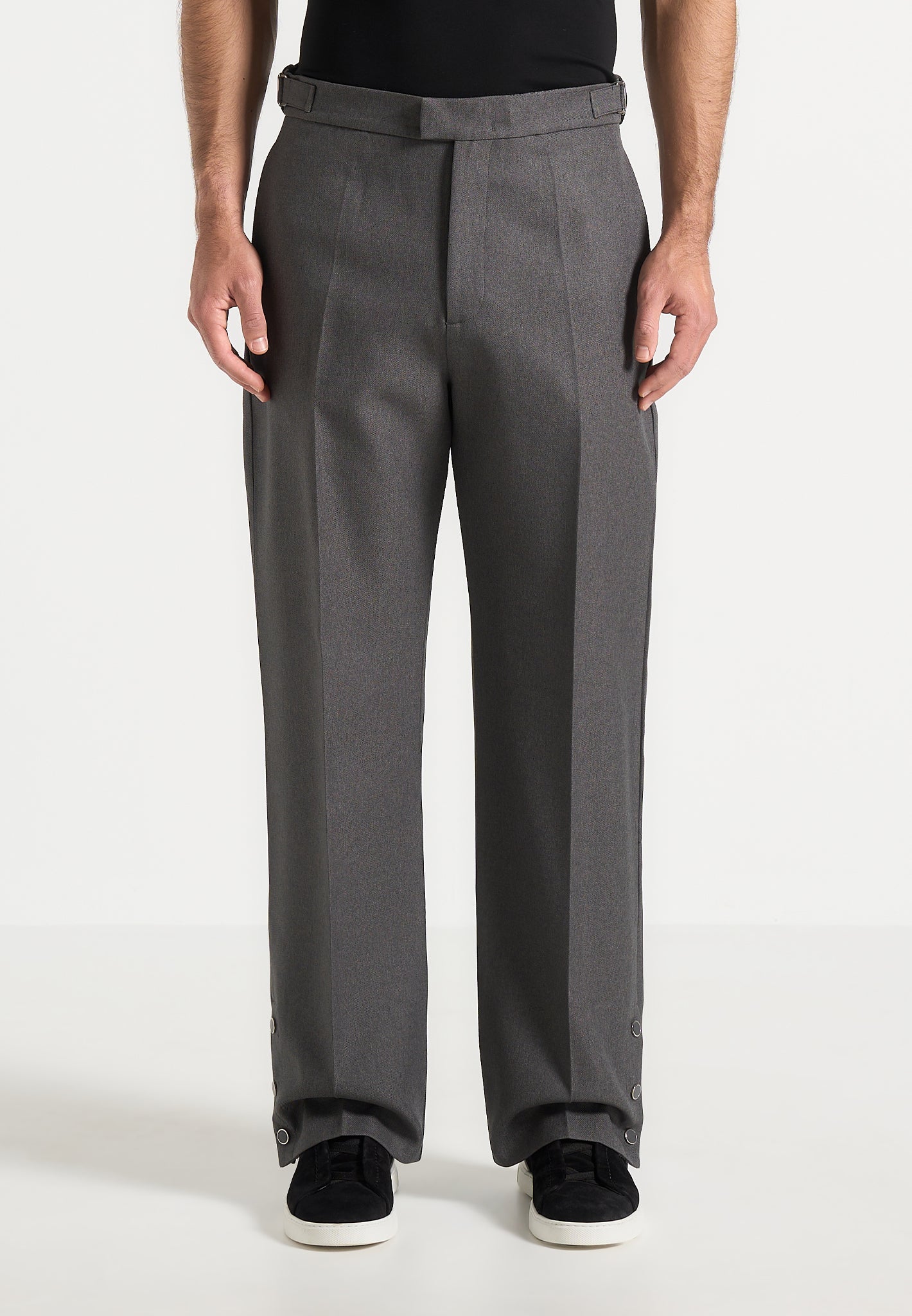 Relaxed Fit Tailored Trousers with Adjustable Cuffs | Manière De Voir