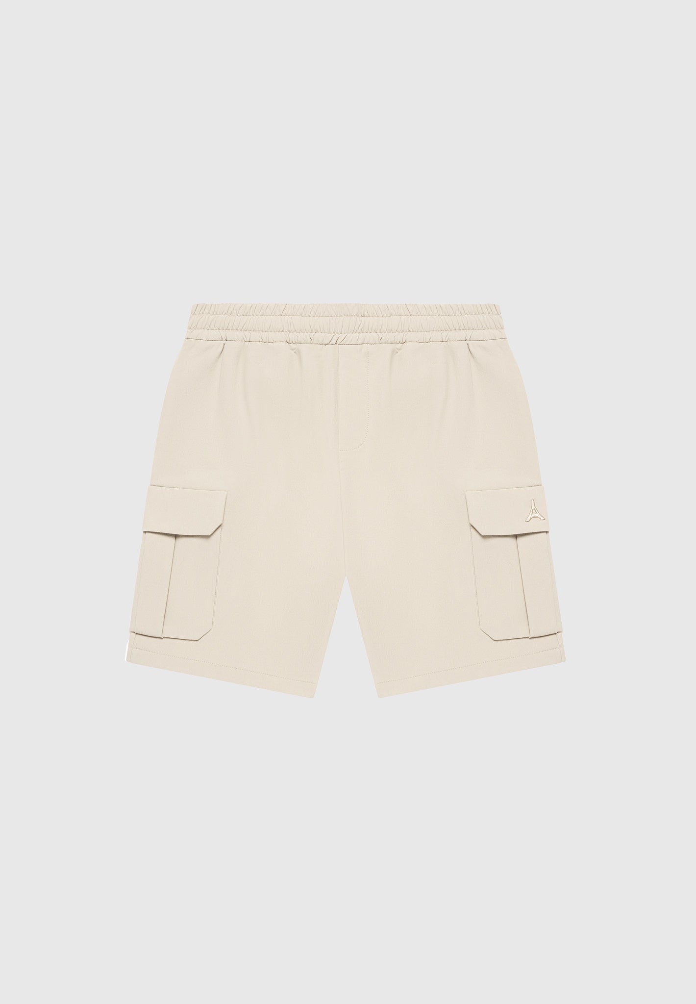 Technical Cargo Shorts with Elastic Waist & Pockets | Taupe