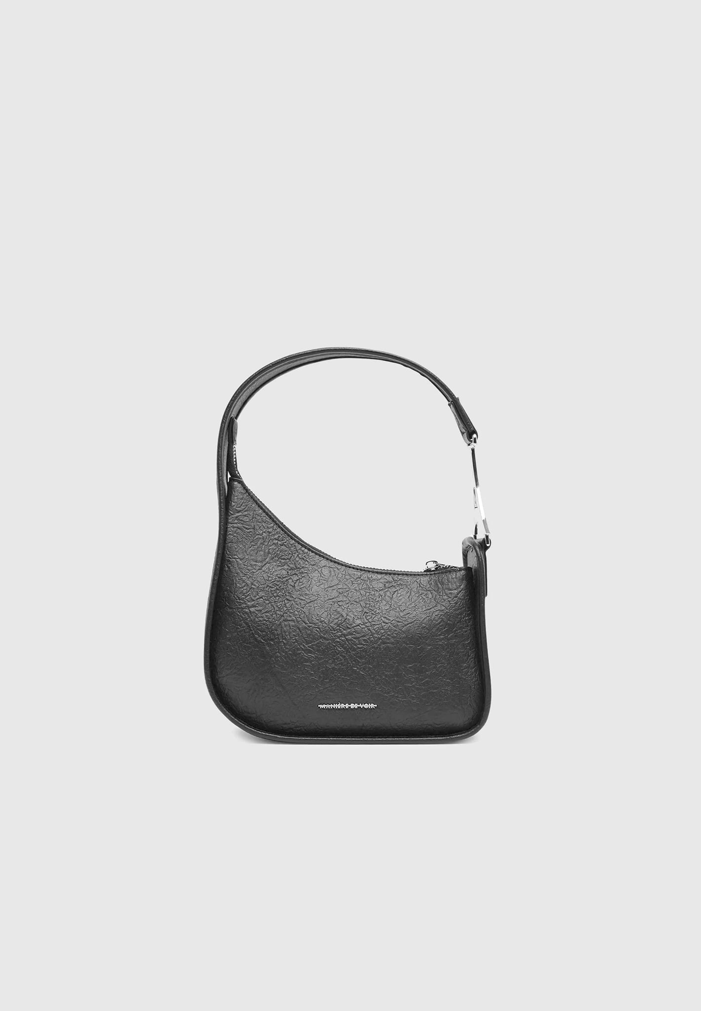 Textured Vegan Leather Shoulder Bag with Wide Strap | Manière De Voir