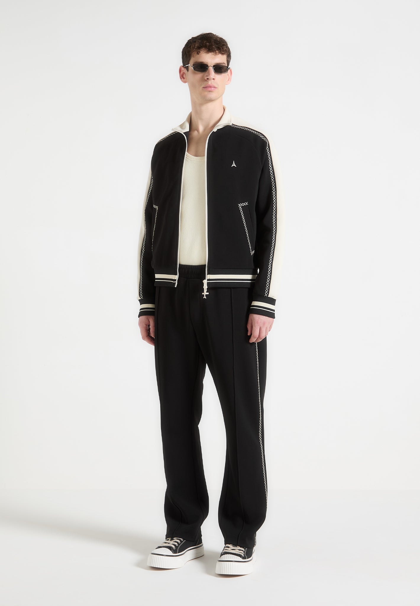 Contrast Whipstitch Track Jacket with Raglan Sleeves | Tristan