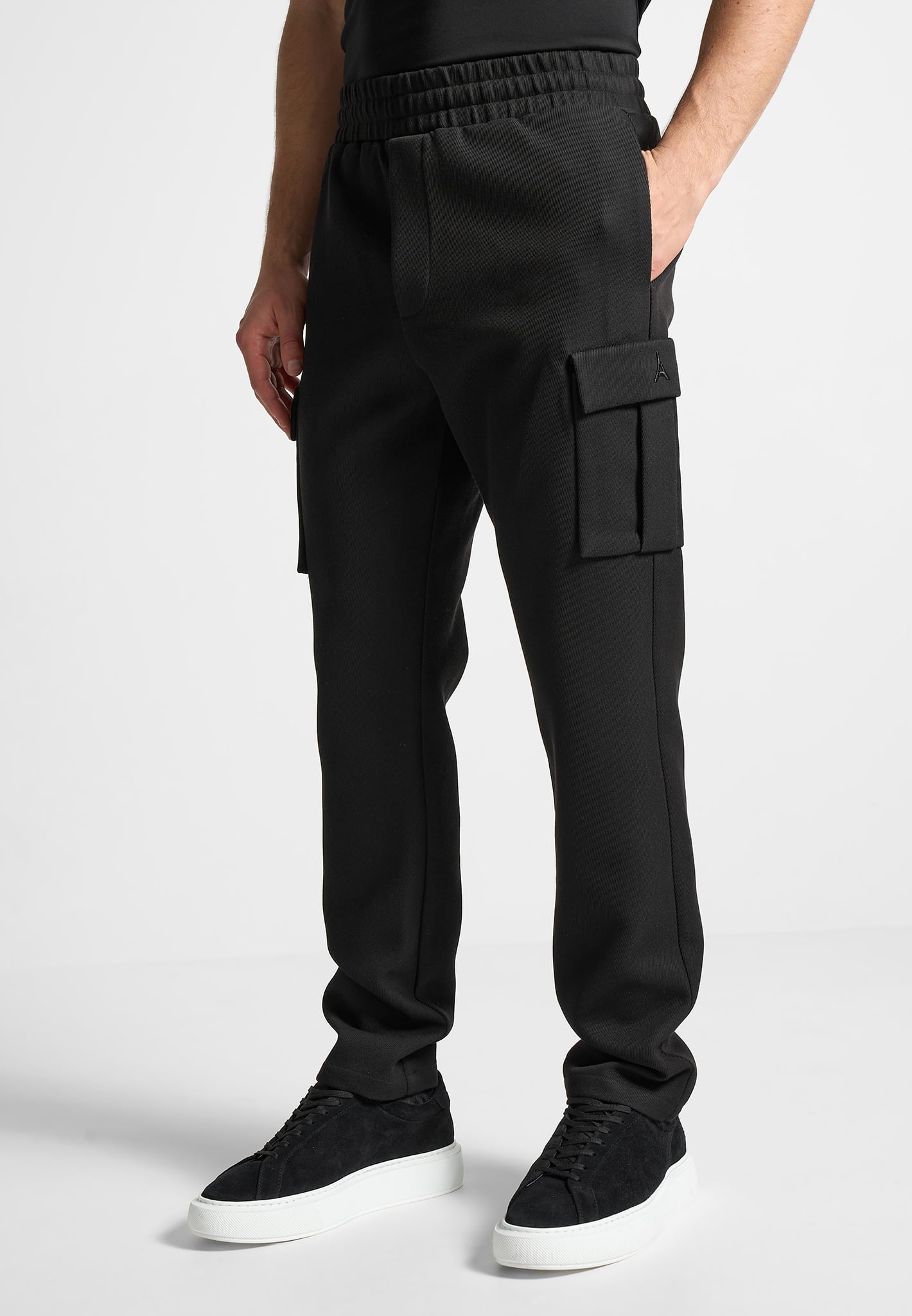 Men's Twill Cargo Pants - Regular Fit with Elastic Waist | Manière De Voir