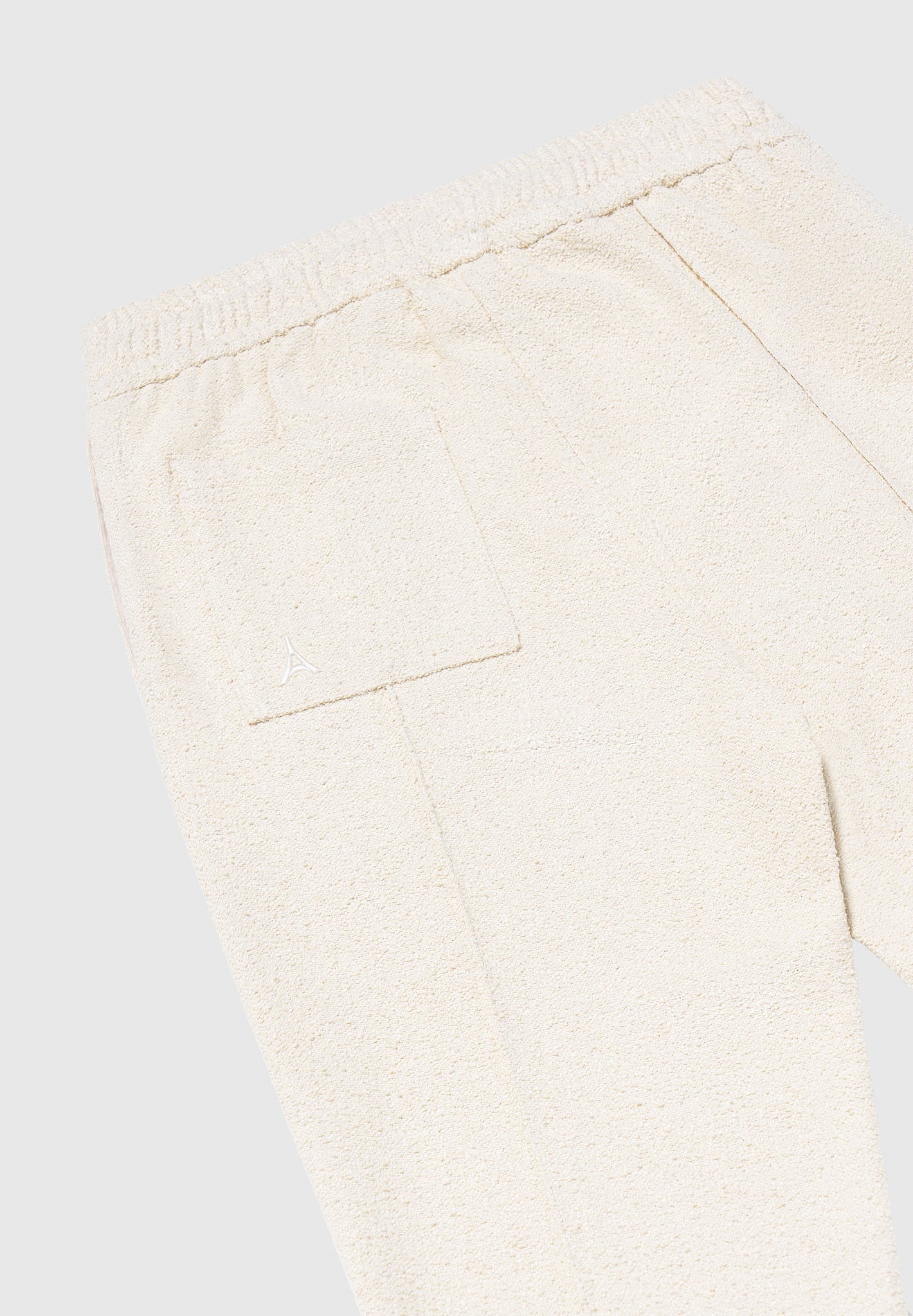 Boucle Pintuck Tapered Trousers with Elastic Waistband | Beige