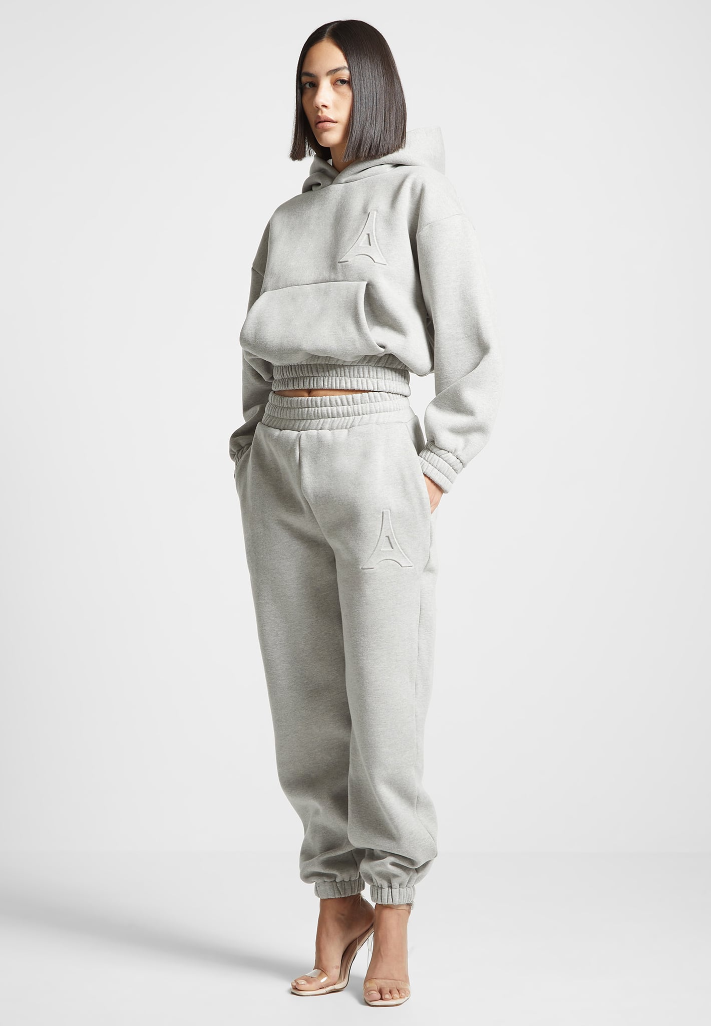 Eiffel Embossed Joggers with Elastic Waistband | Vera