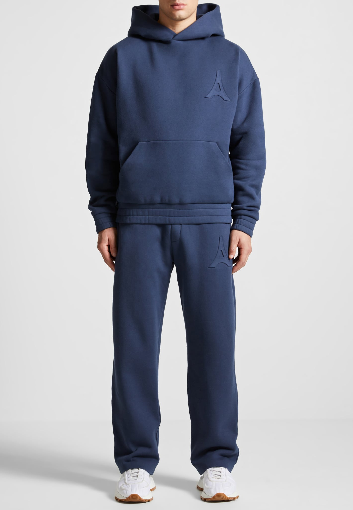 Heavyweight Eiffel Embossed Hoodie for Men | Victor Airforce Blue