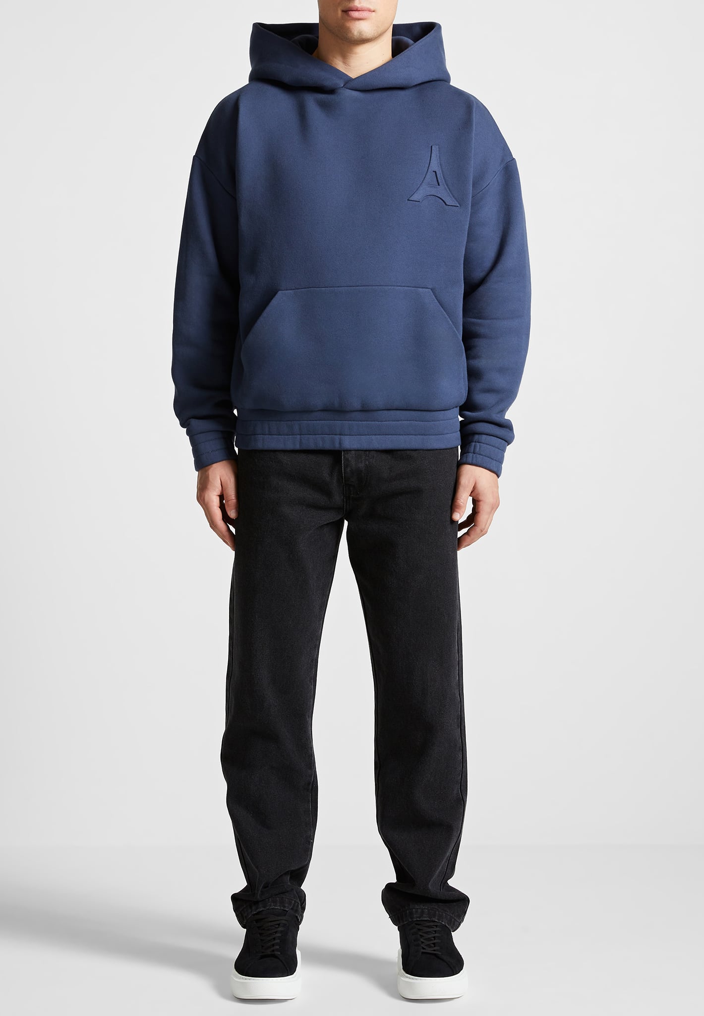 Heavyweight Eiffel Embossed Hoodie for Men | Victor Airforce Blue