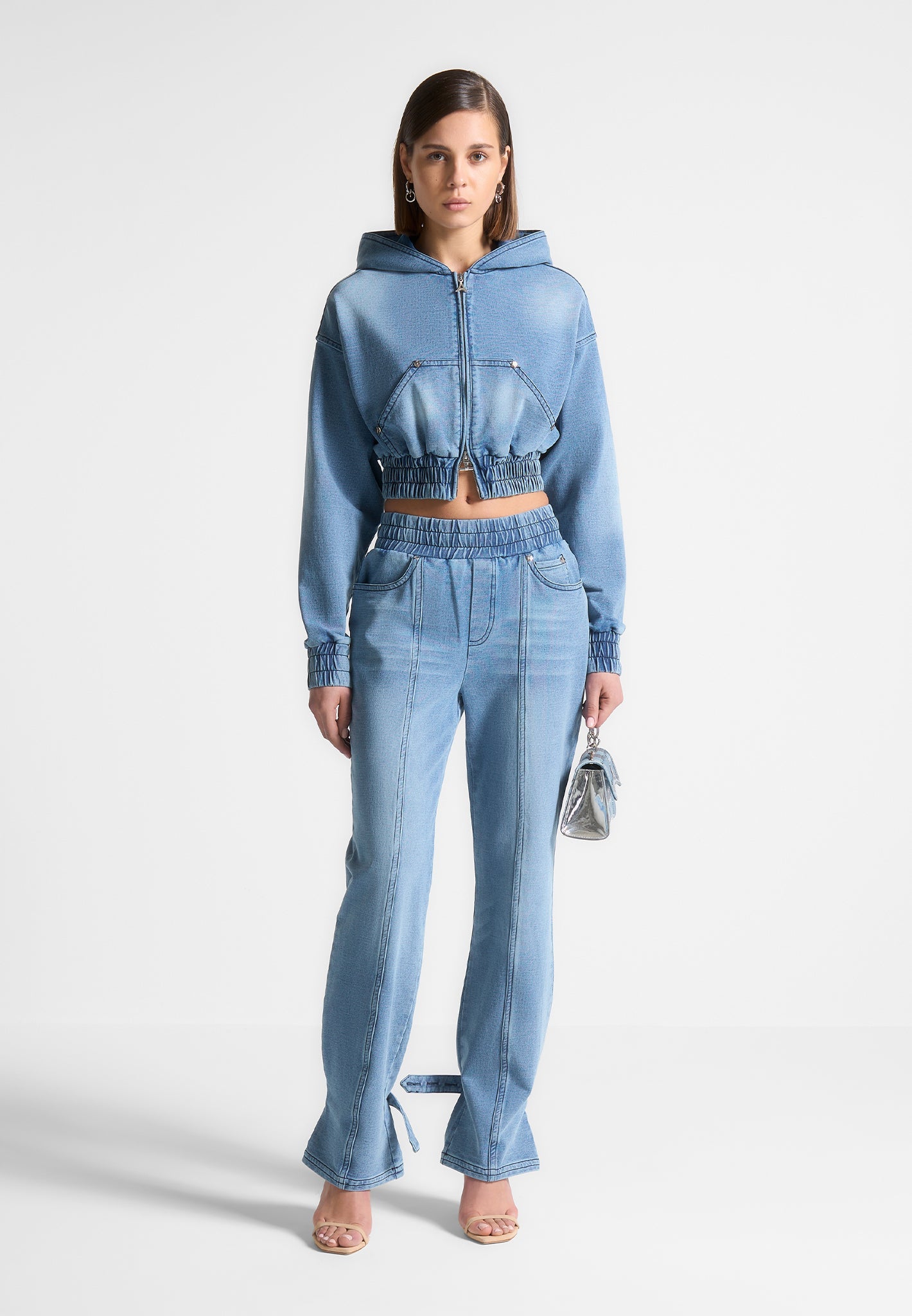 Relaxed Fit Denim Joggers with Side Pockets | Manière De Voir
