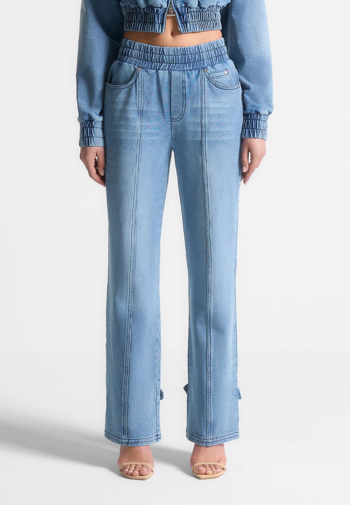 Relaxed Fit Denim Joggers with Side Pockets | Manière De Voir